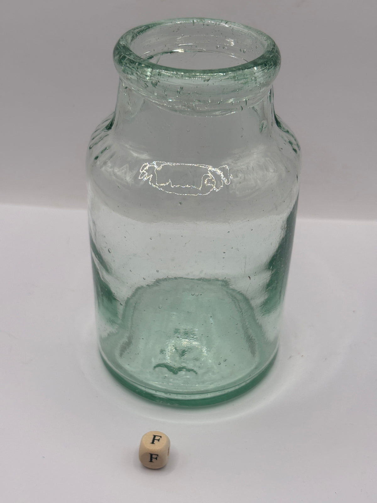 Old aqua glass pickle jar, Edward pink & sons (f)