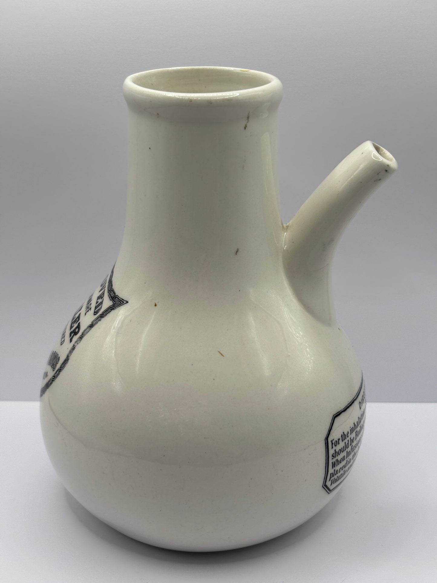 Old stoneware advertising inhaler, Maws improved earthenware inhaler