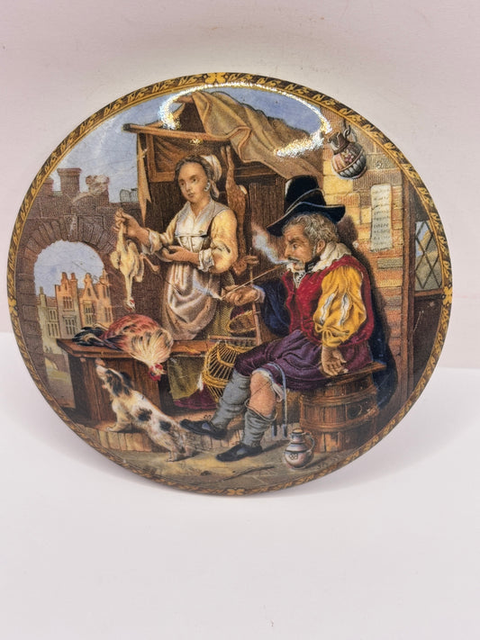 Old Prattware lid. Damaged
