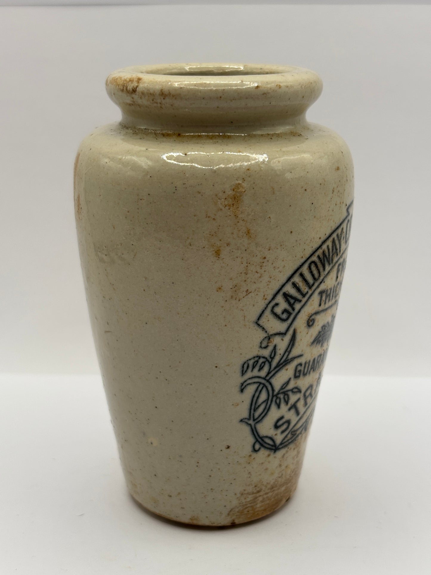 Old advertising cream pot, Galloway creamery Stranraer