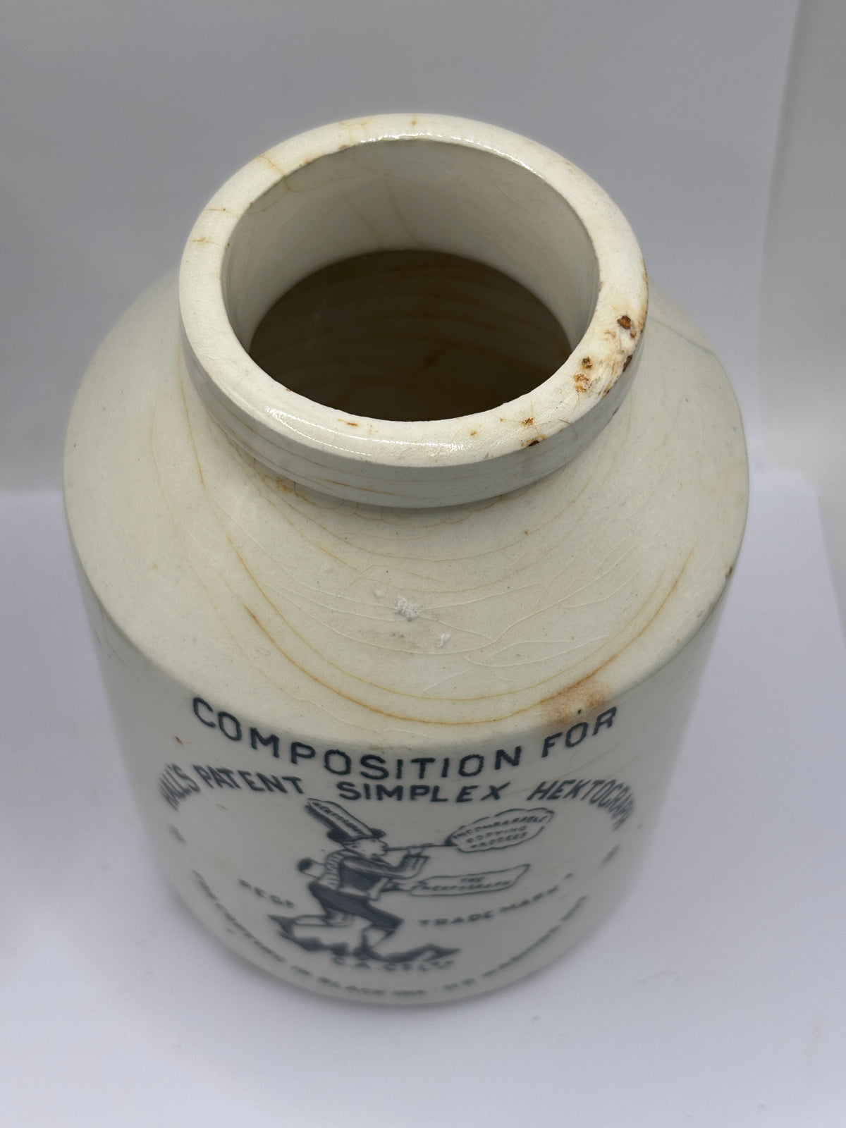 Old advertising ink jar, Composition ink