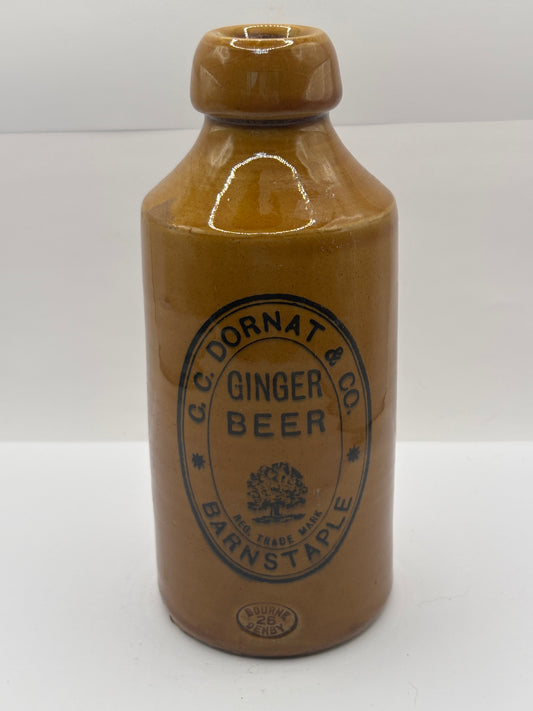 Old stoneware ginger beer bottle, CC Dornat & co, Barnstaple