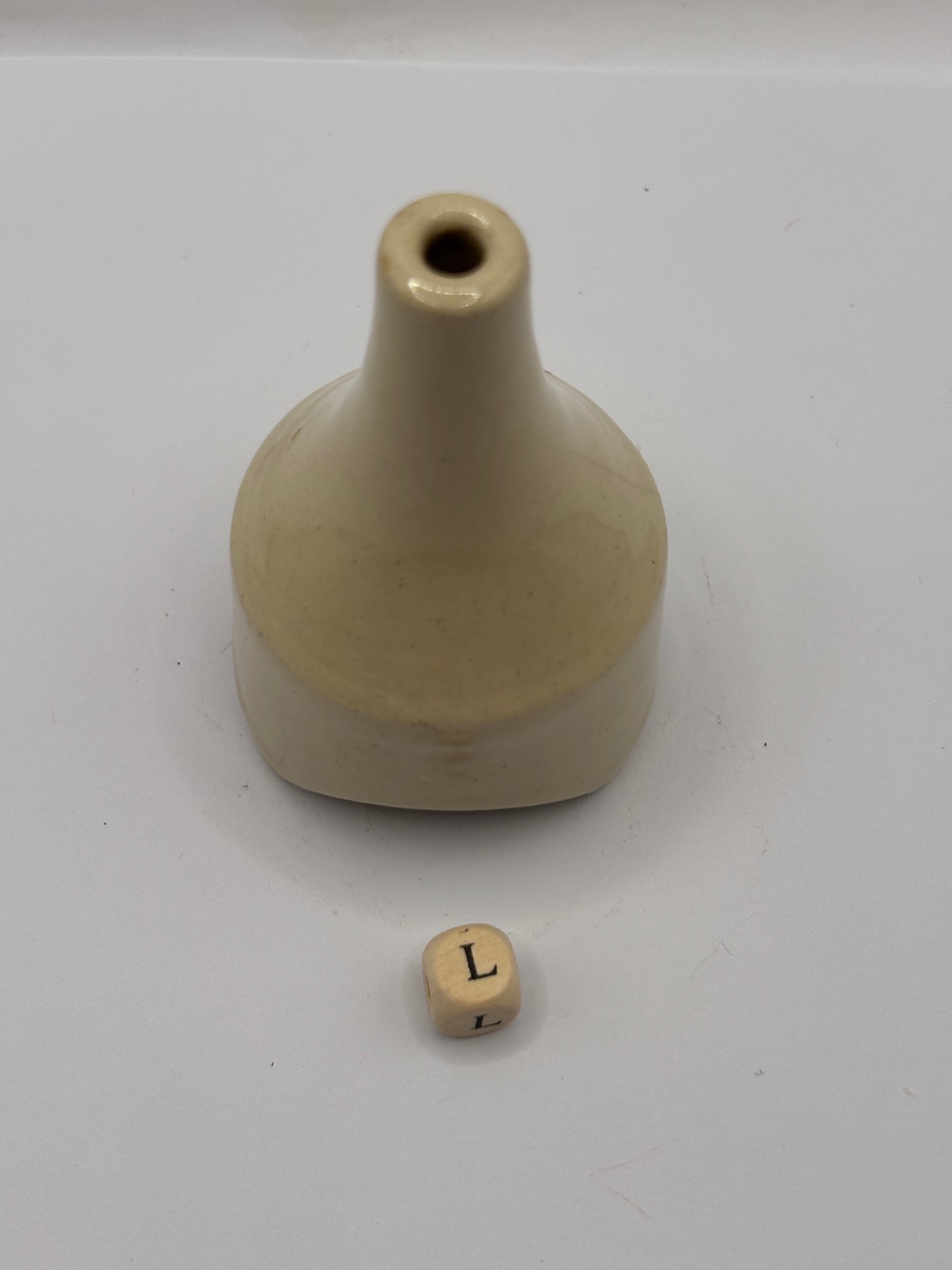 Vintage stoneware pie funnel (L)