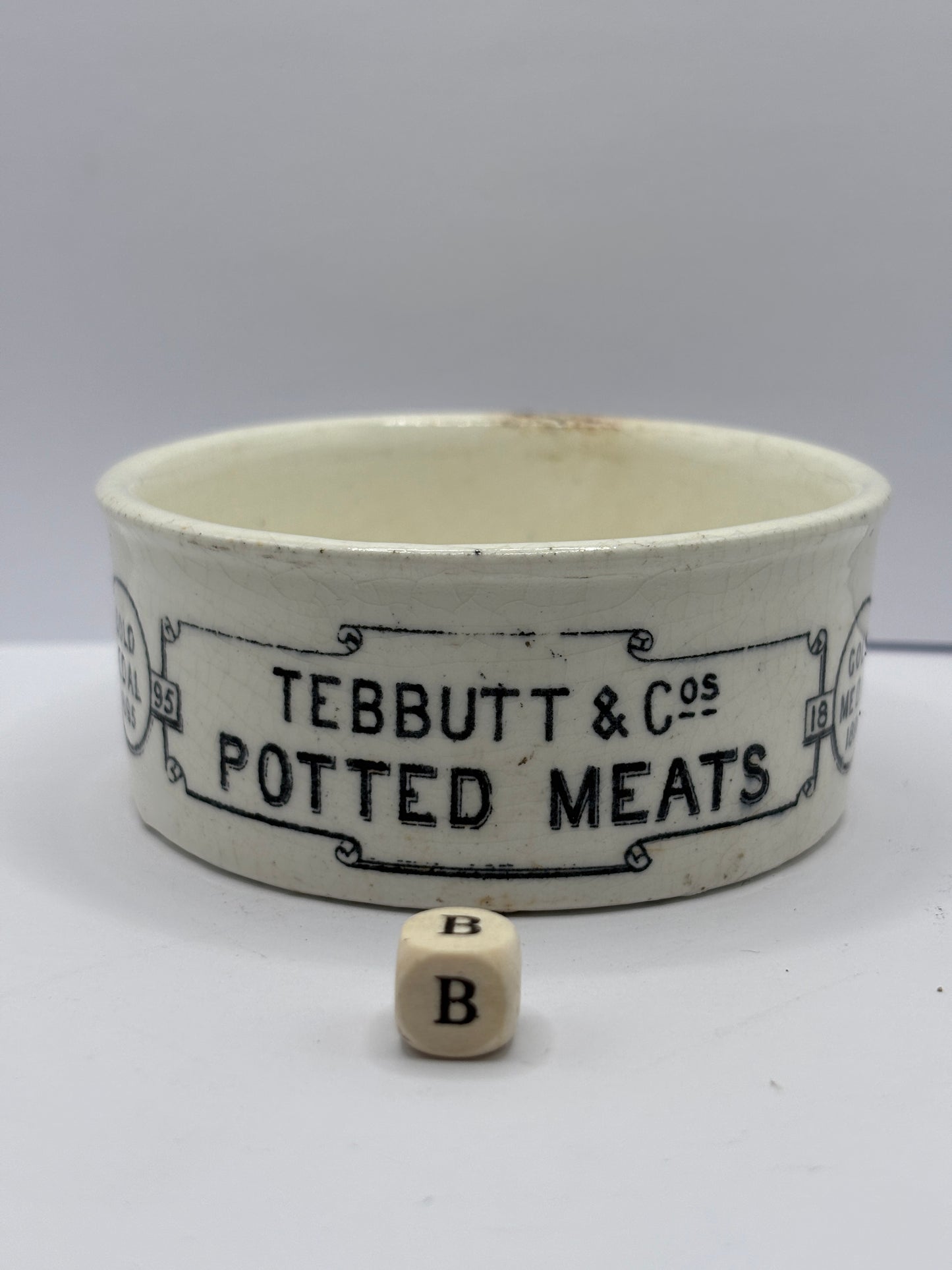 Old Teabutts advertising potted meat dish (B)