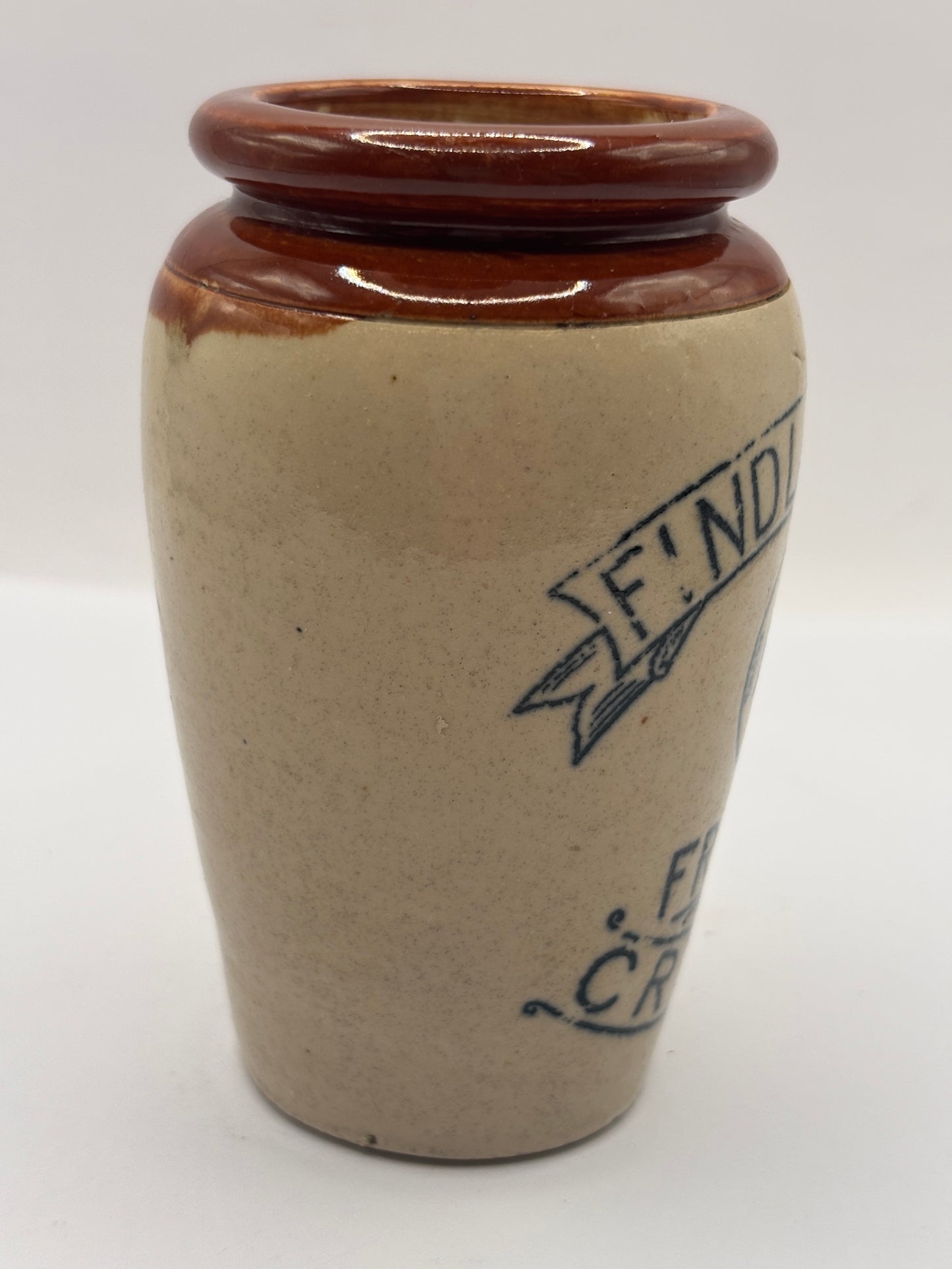 Old advertising cream pot, Find Later’s fresh cream. Small repair