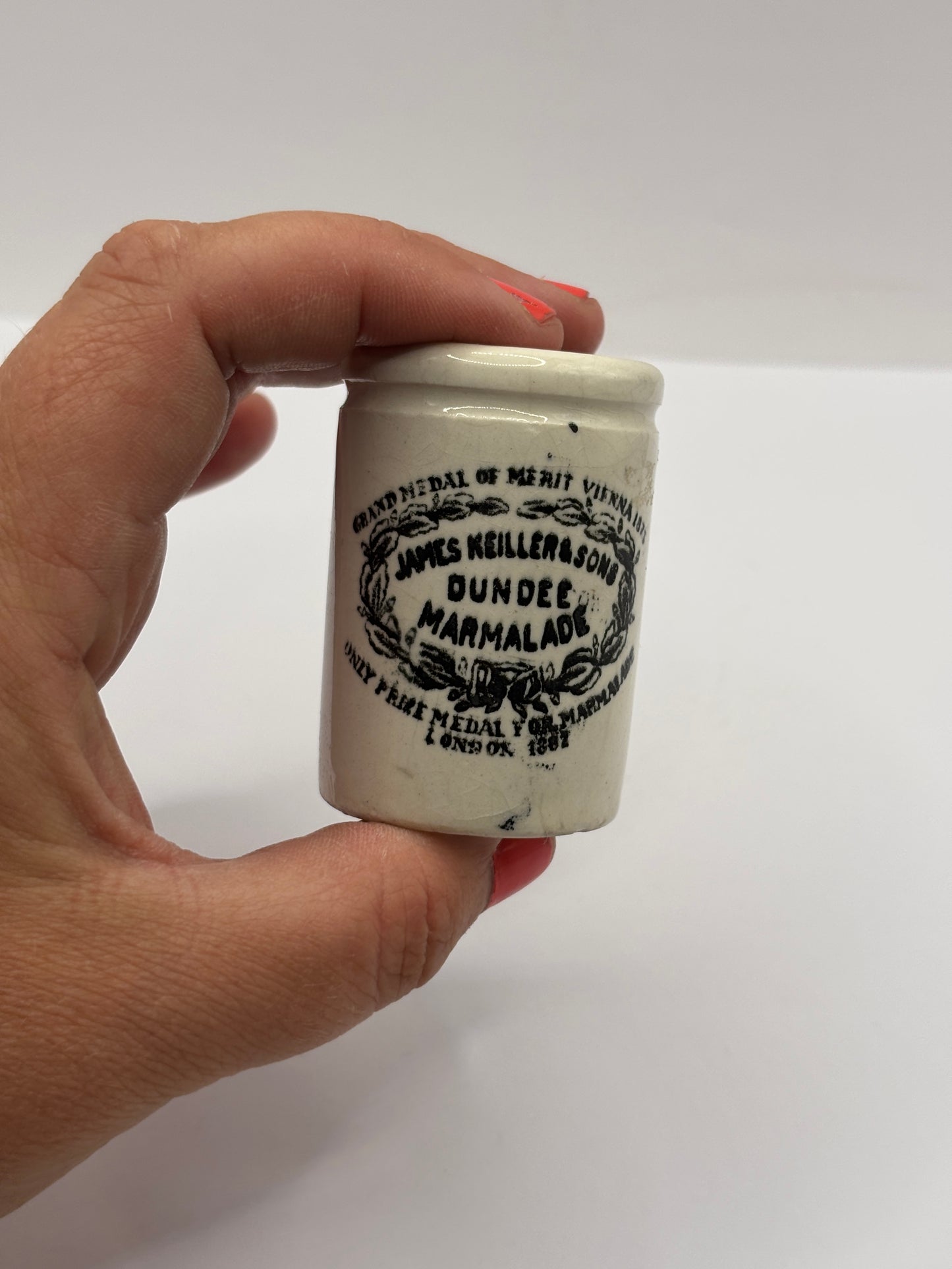 Old miniature James Keiller Dundee marmalade Jar