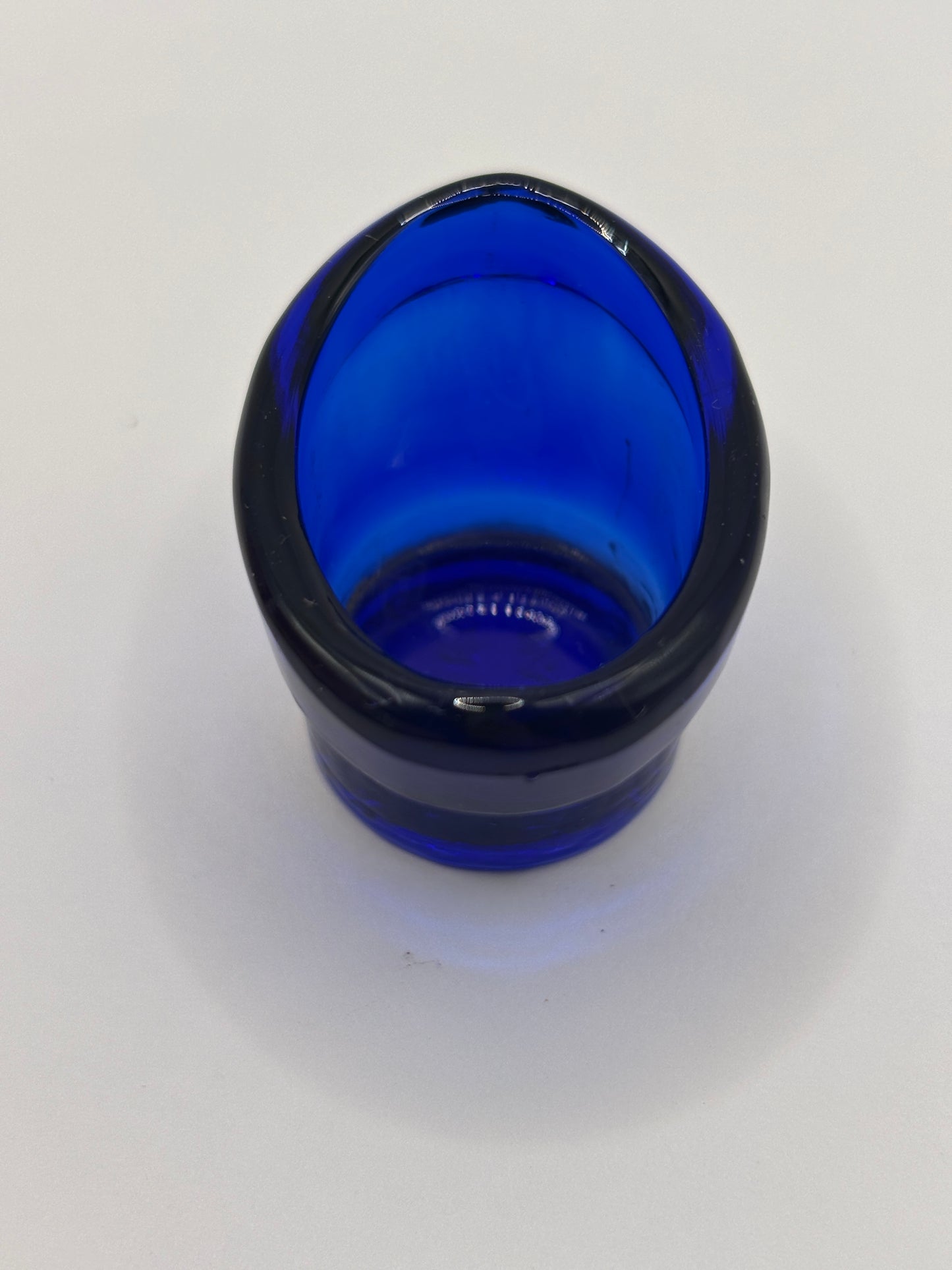 Old blue glass eye bath, eye wash