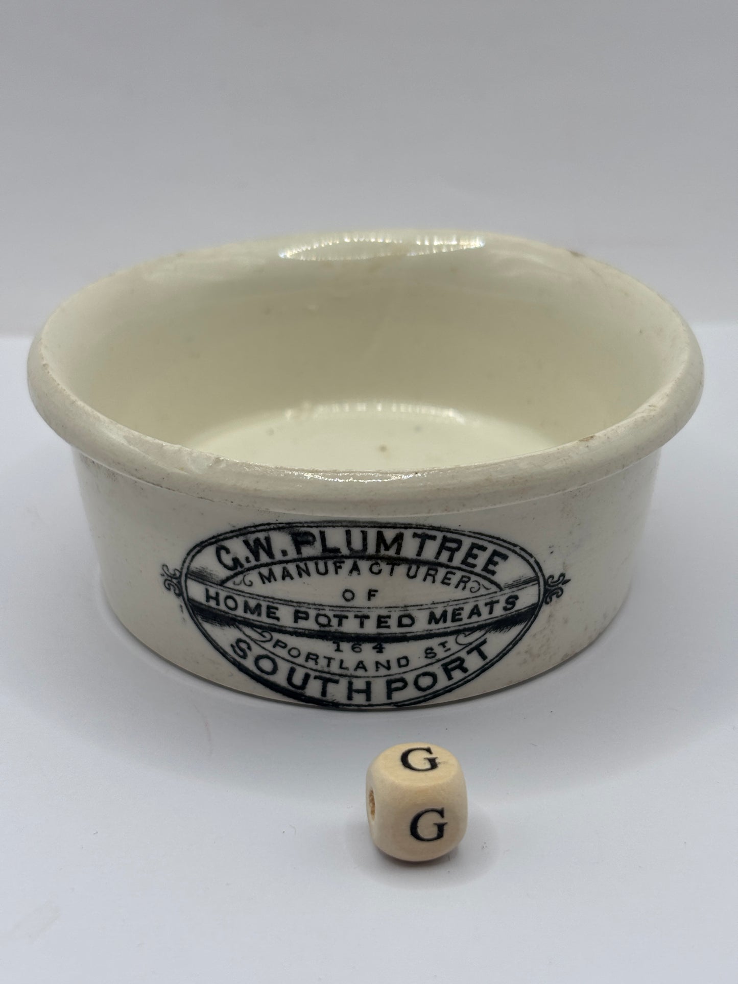 Old Plumtree advertising meat paste pot (G)