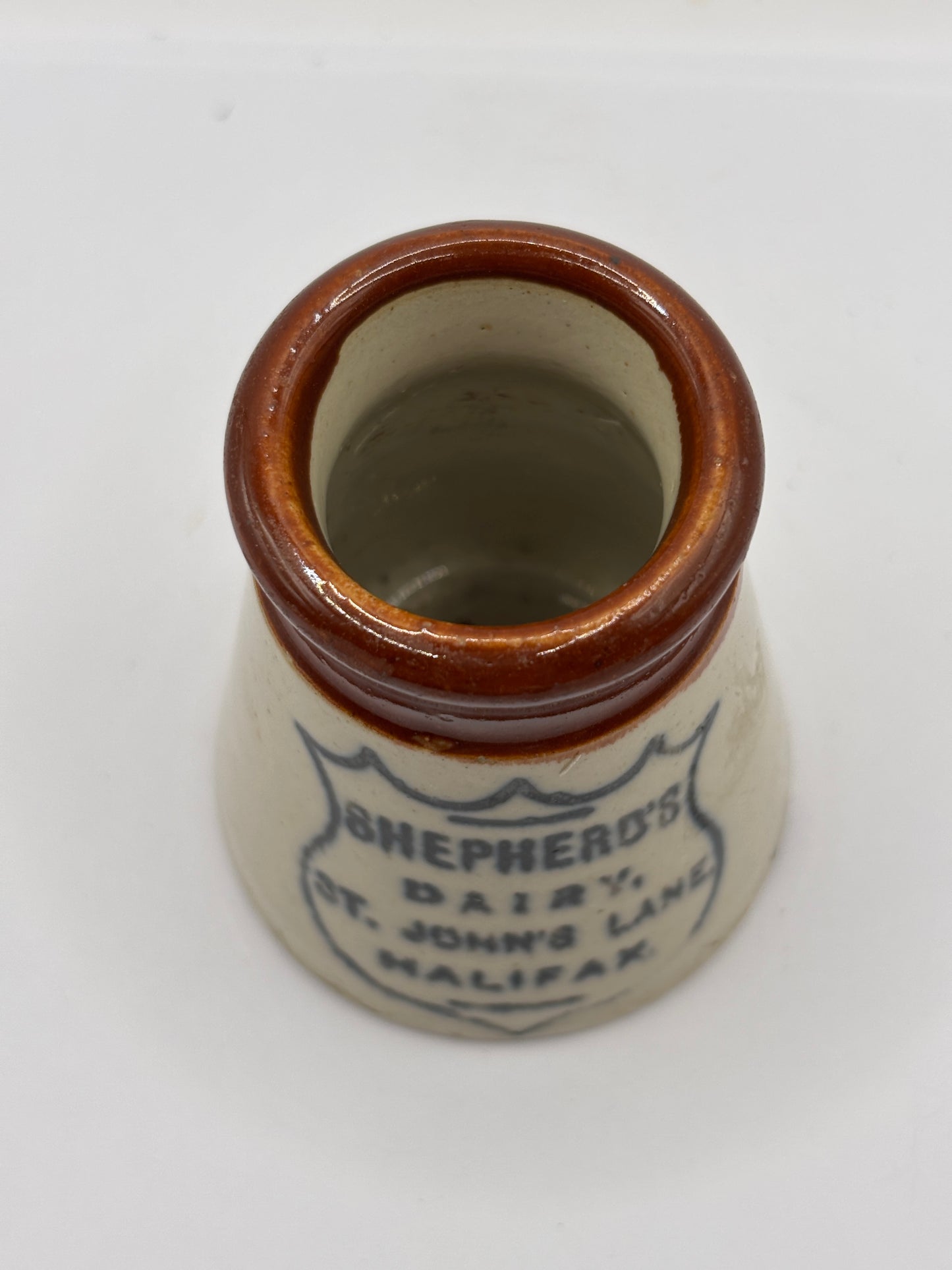 Old advertising cream pot, Shepards dairy. Halifax