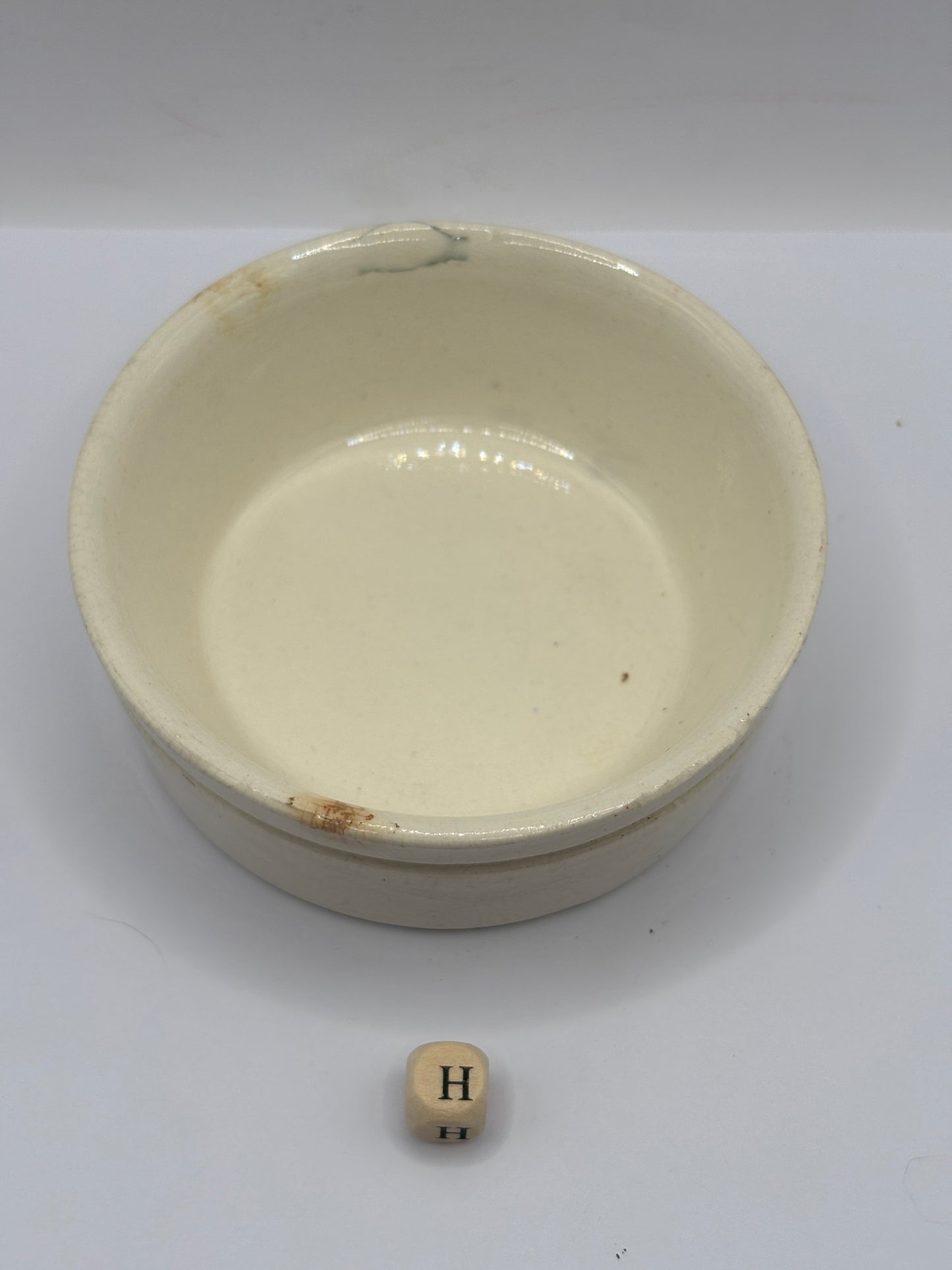 Old plain stoneware meat paste pot, potted meat (H)