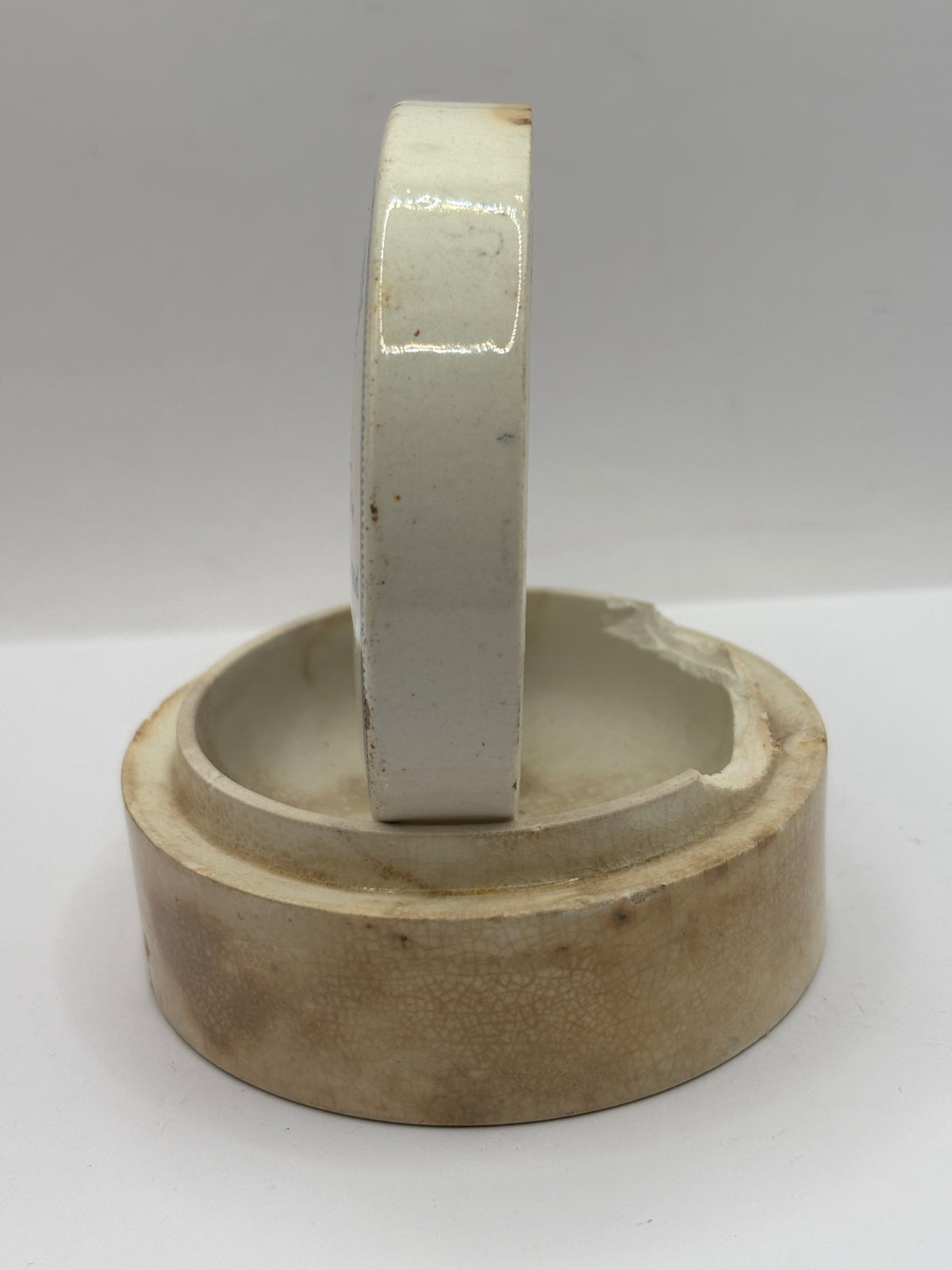 Old advertising lid and base, Burgess Anchovy paste