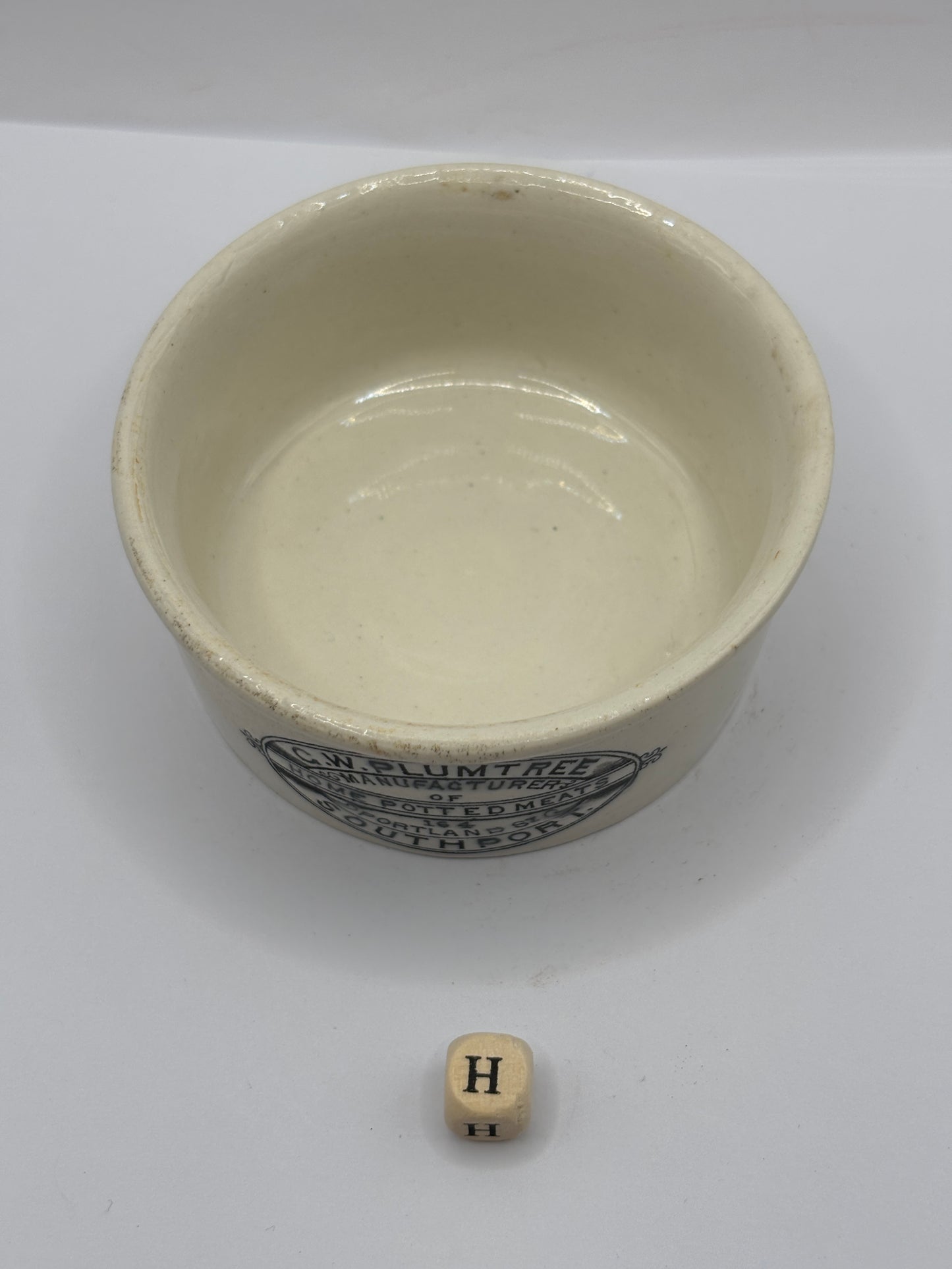 Old Plumtree advertising meat paste pot (H)
