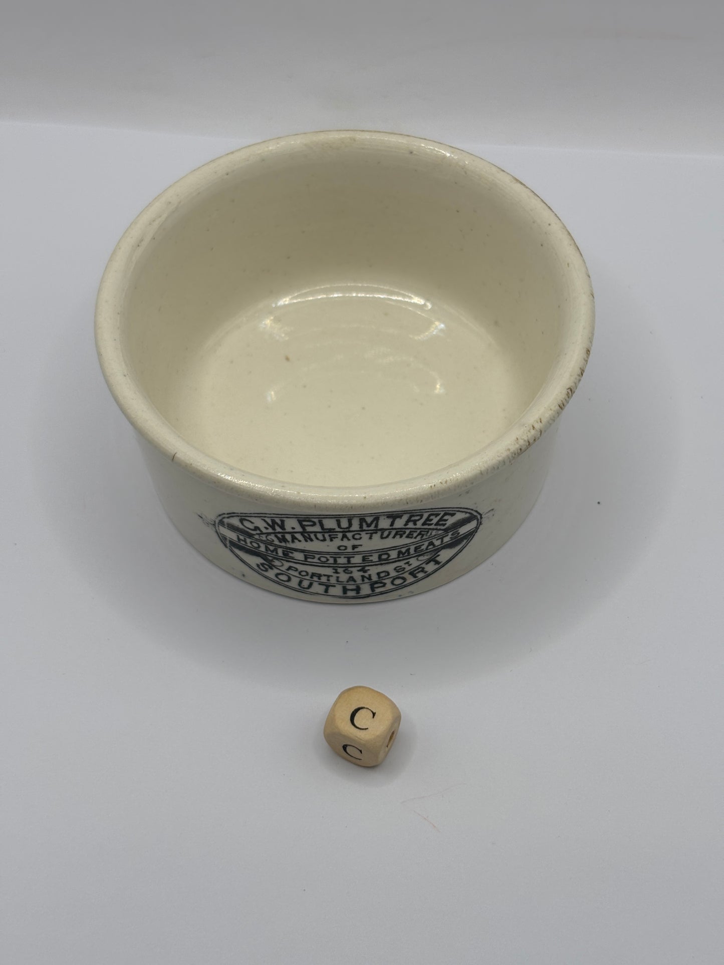 Old Plumtree advertising meat paste pot (c)