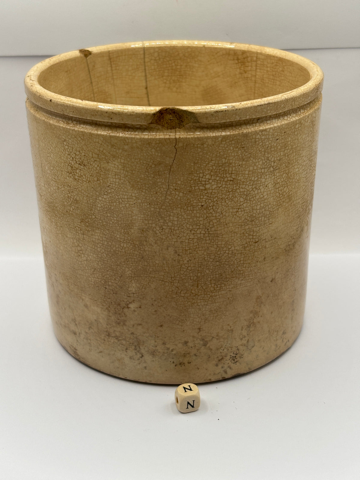 Old large rare 4lb stoneware marmalade pot, James Keiller Dundee marmalade (N)