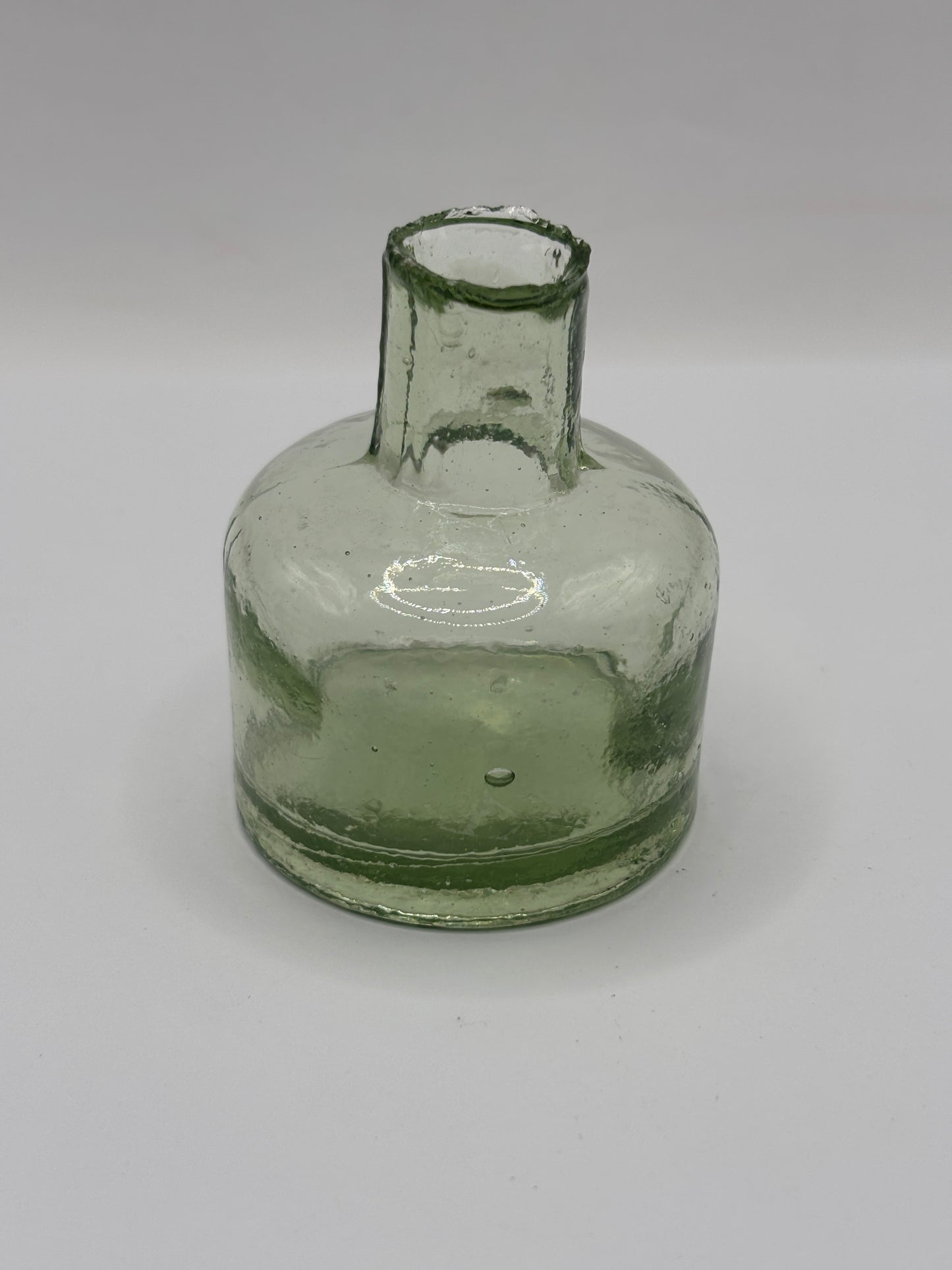 old greeny glass ink,inkwell, ink bottle