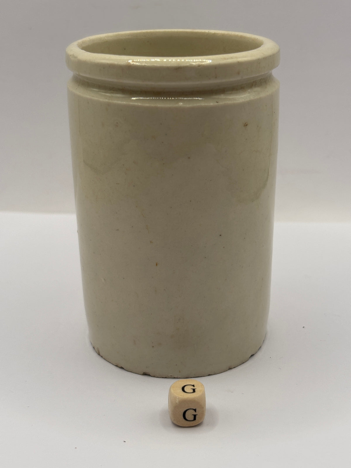 old tall stoneware pot (G) 9.5cms