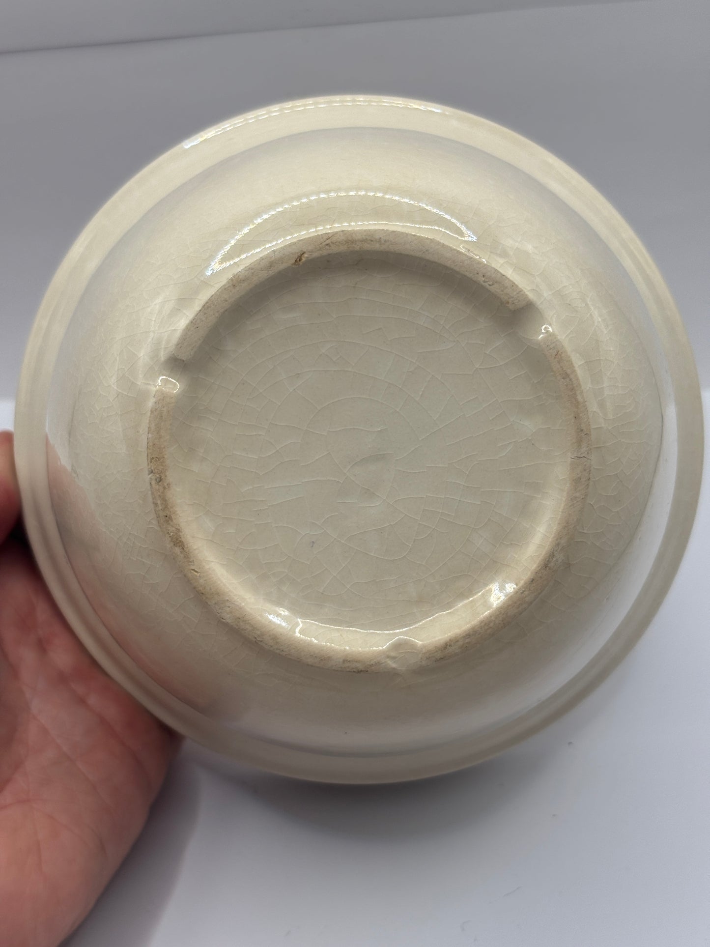 vintage pudding bowl (e) stained & crazed