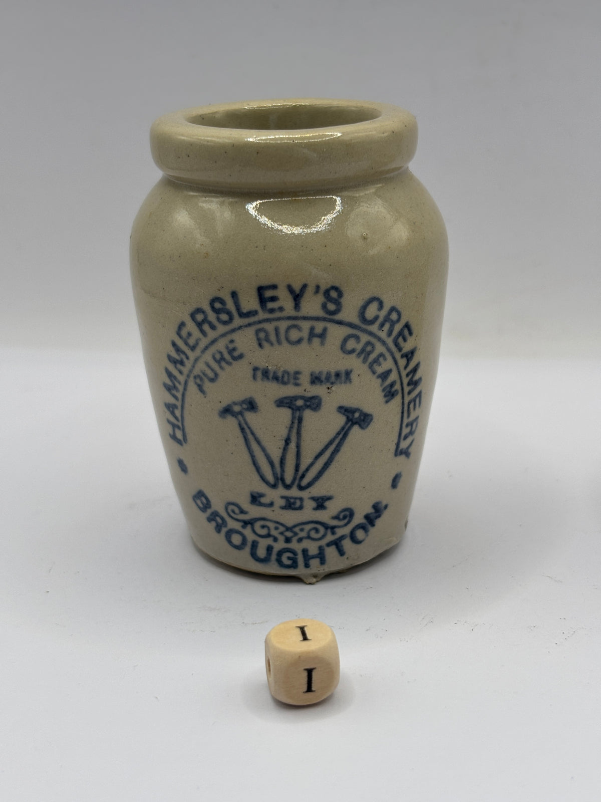 Old advertising cream pot, Hammersleys creamery (i)