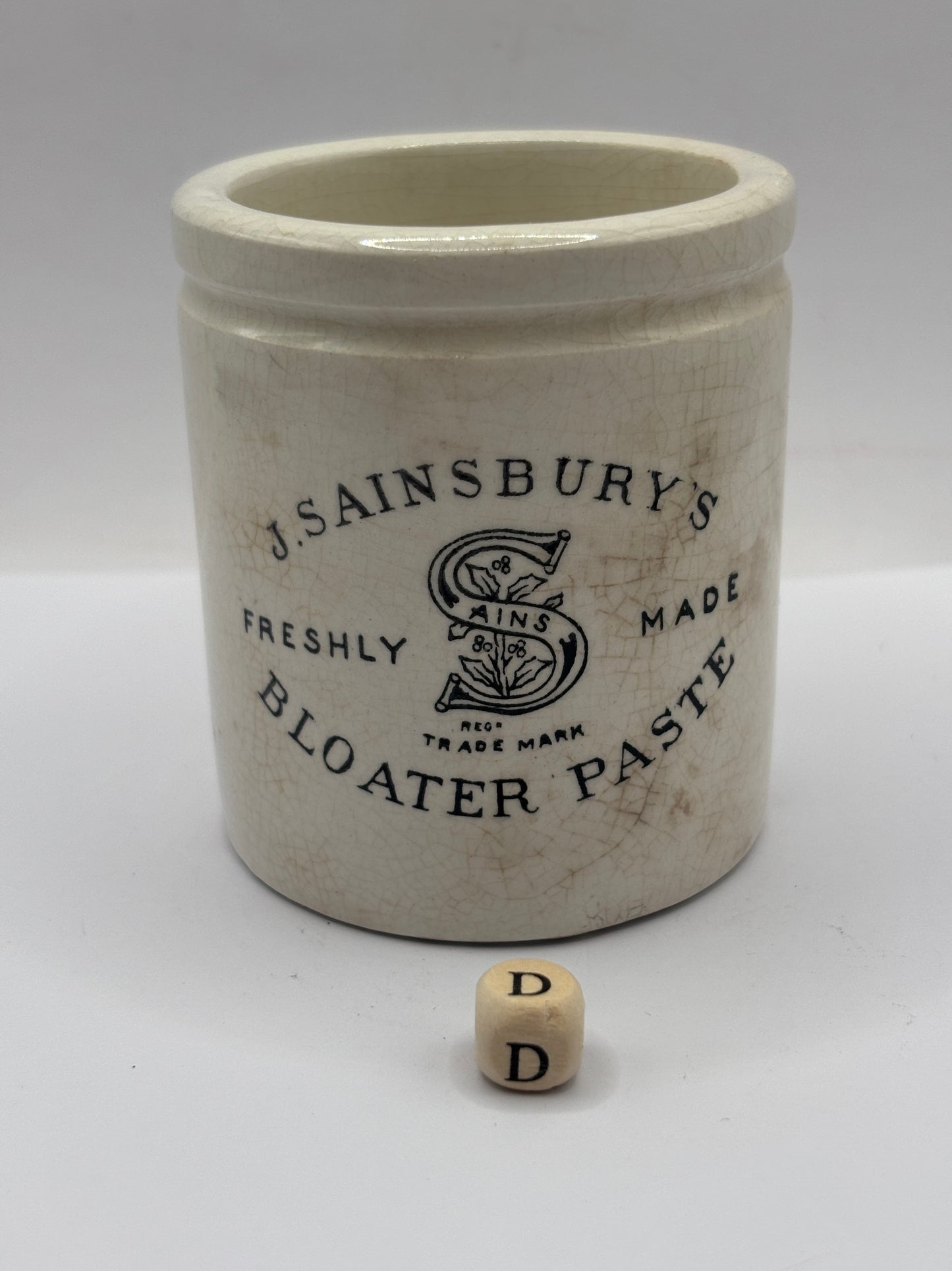 Old sainsburys advertising pot, Bloater paste (D)