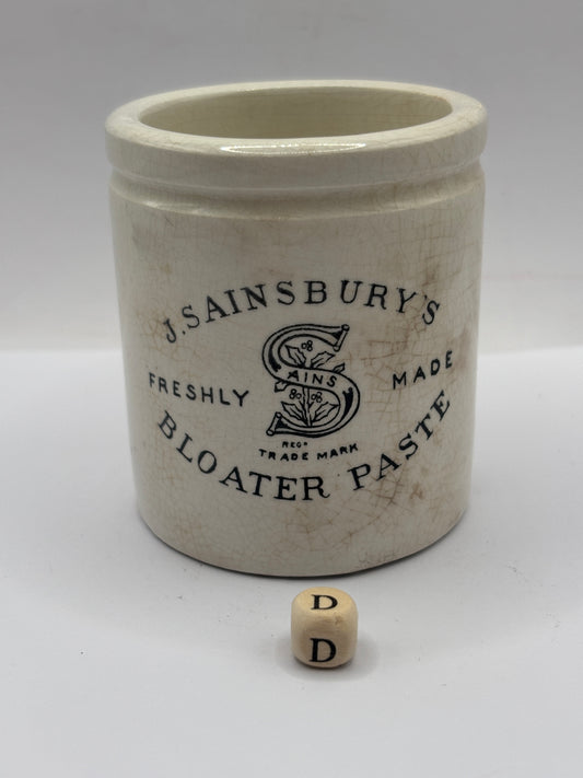 Old sainsburys advertising pot, Bloater paste (D)