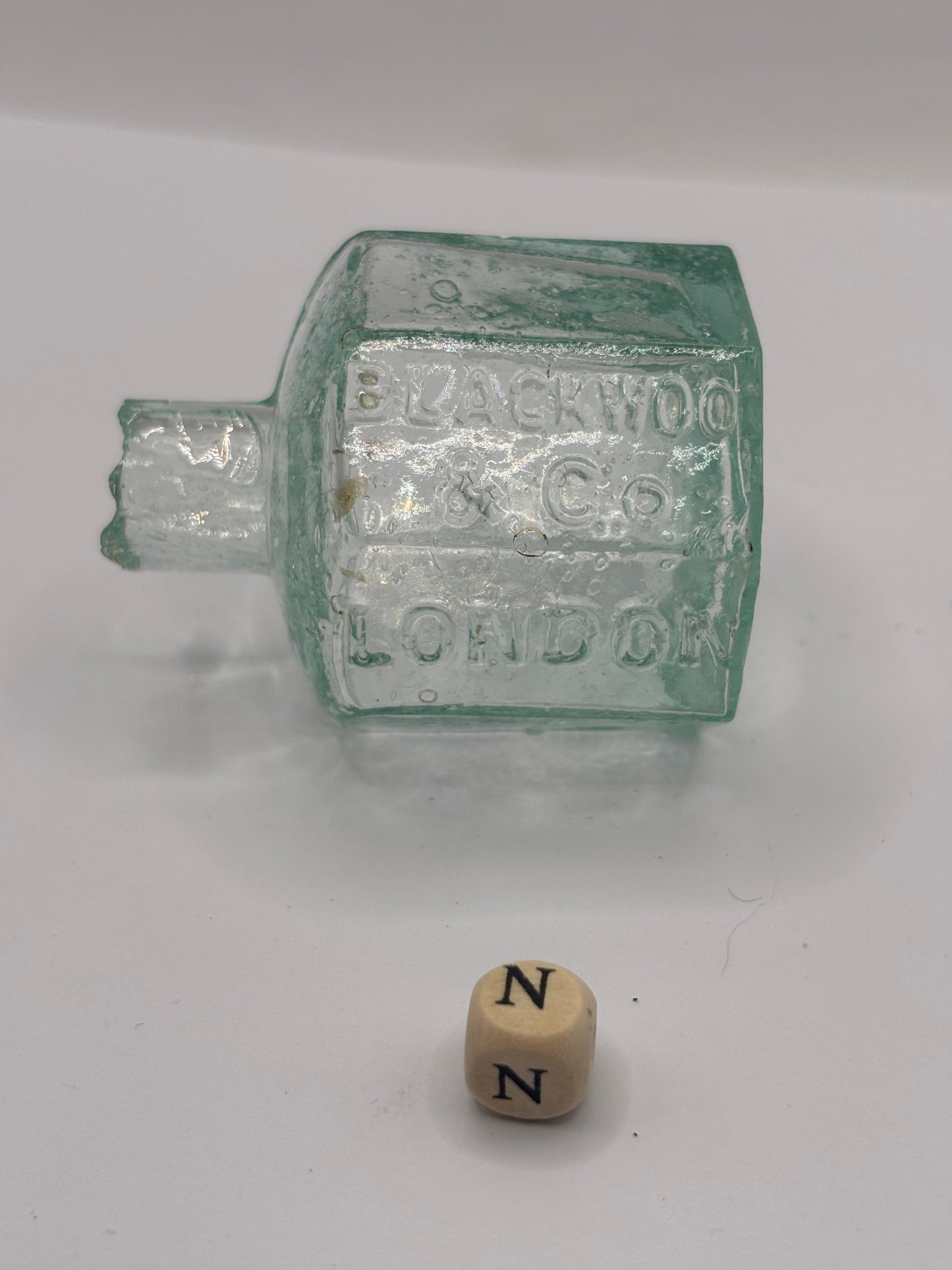 Old advertising inkwell, ink bottle. Blackwood & Co London (N)