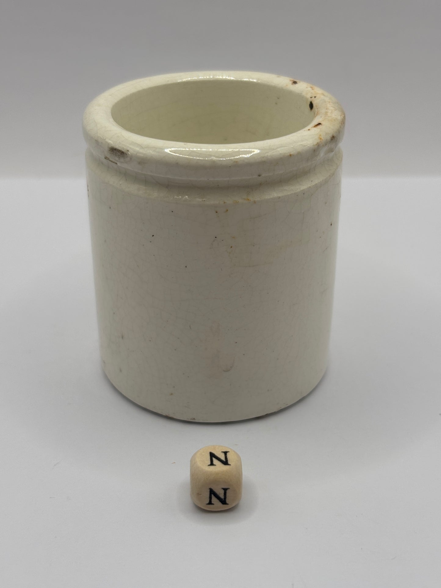 Old small chunky stoneware pot (N)