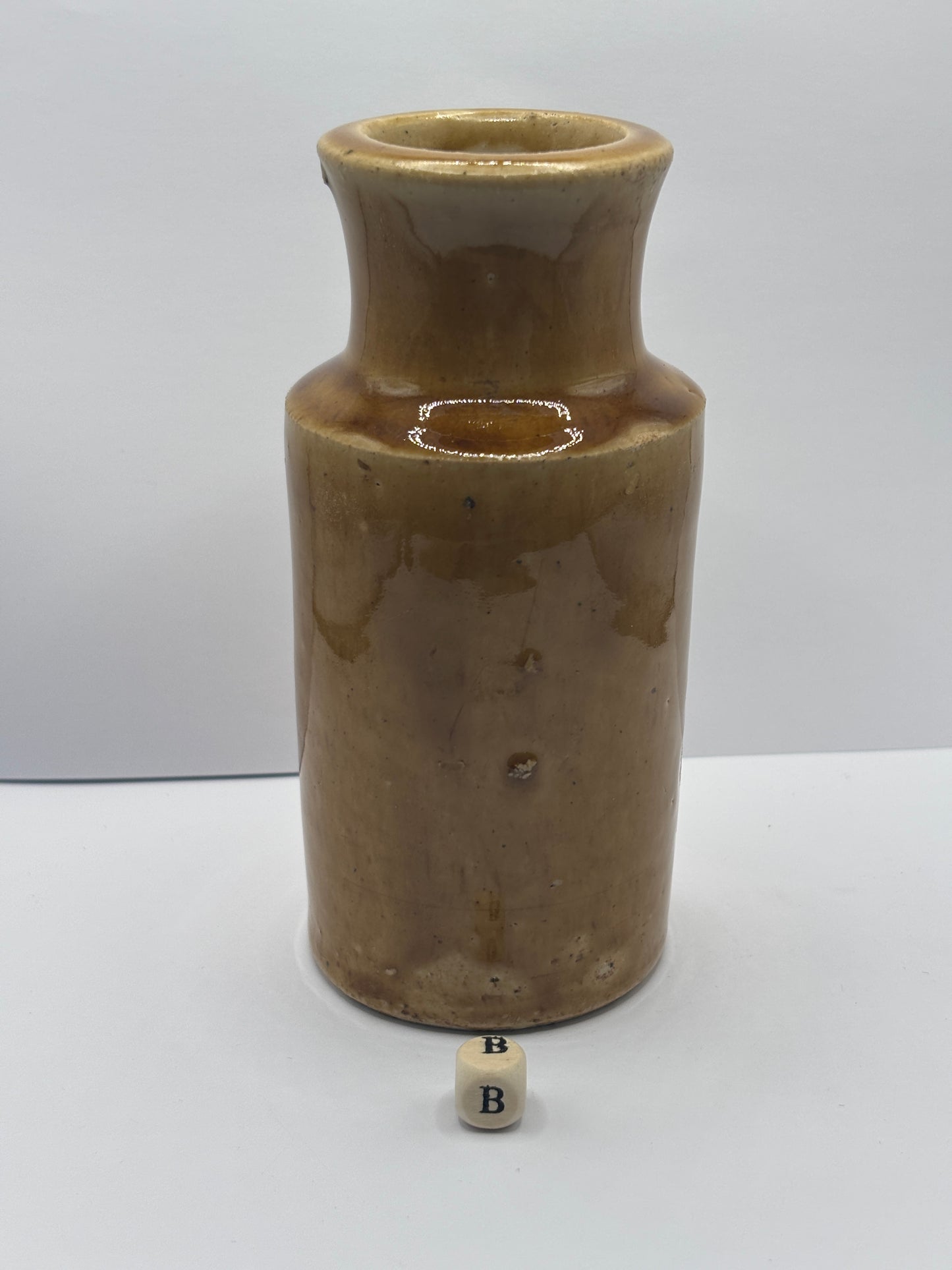 Old stoneware blacking pot (B)