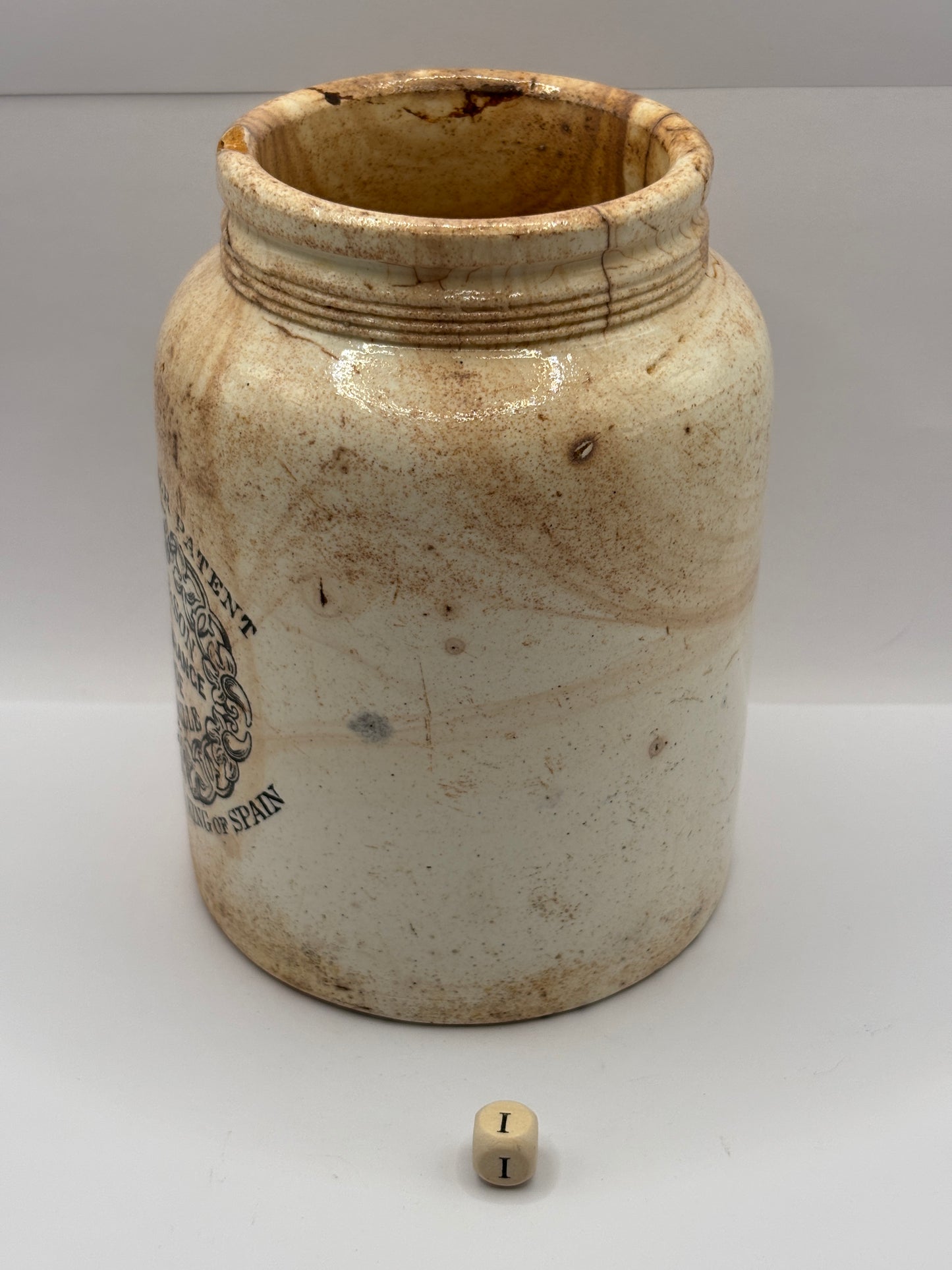 Old rare 2lb John Moirs marmalade jar, seville orange marmalade. Damaged