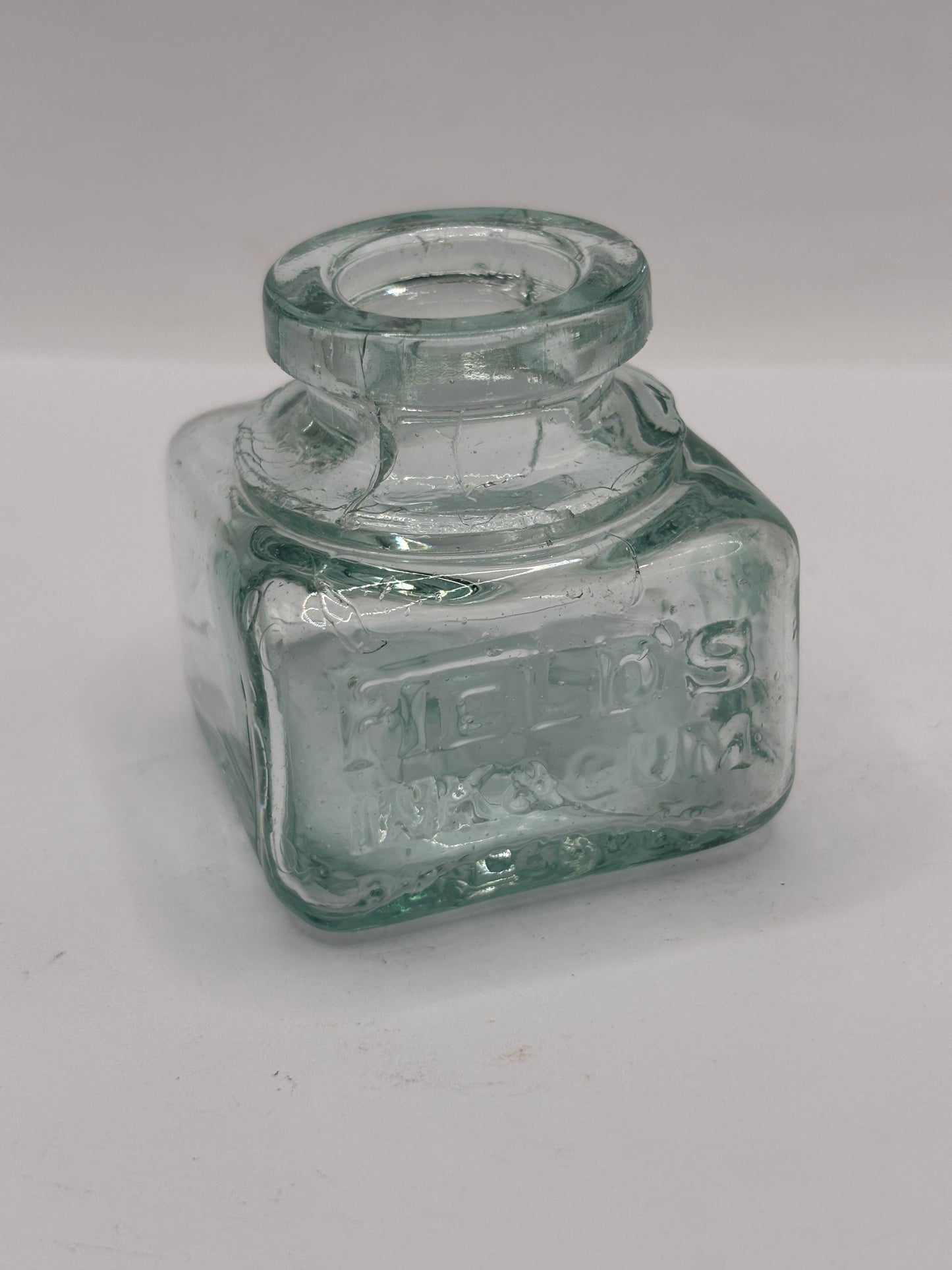 old advertising glass ink,inkwells, ink bottle. Fields ink