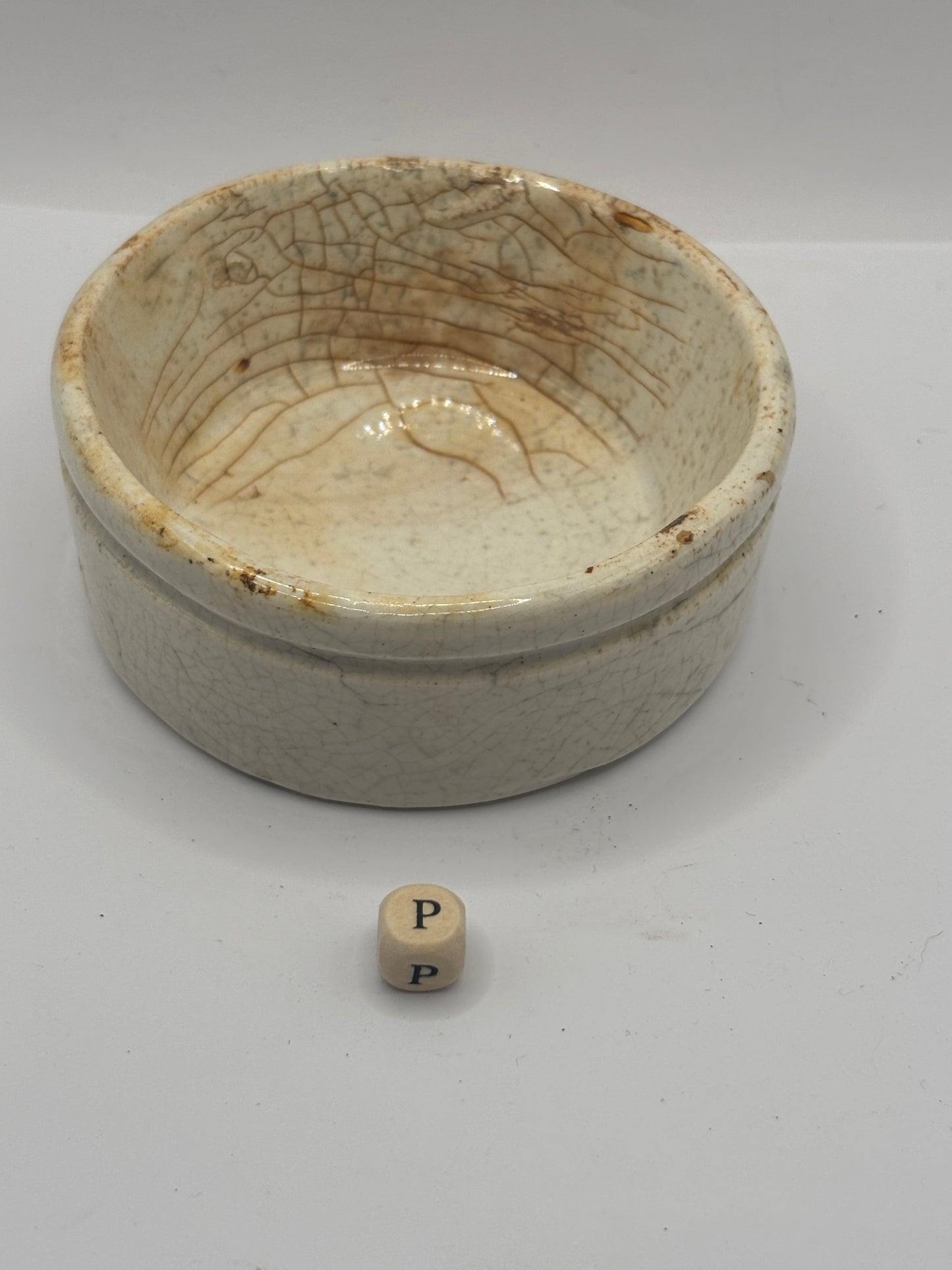 Old plain stoneware meat paste pot, potted meat (P)