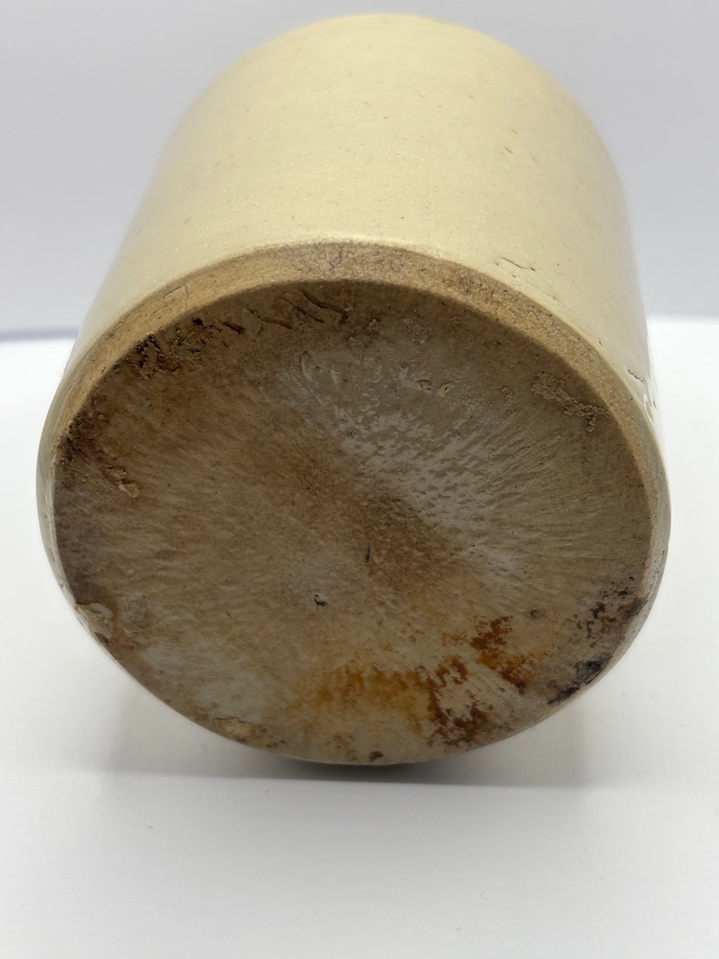 Old off white stoneware jar