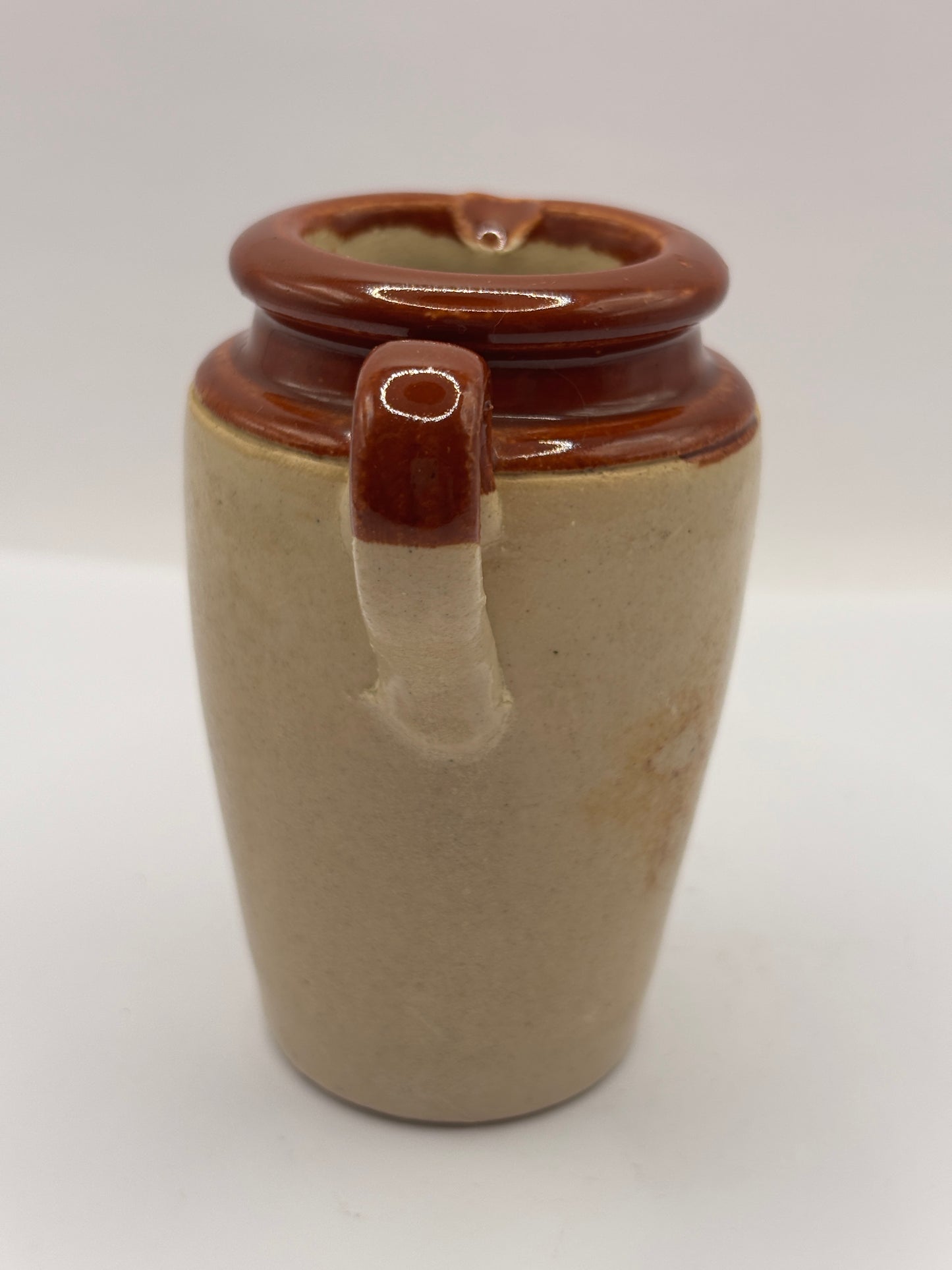 Old advertising cream pot,Bannisters Huddersfield dairies. Rich thick cream 8.5cms