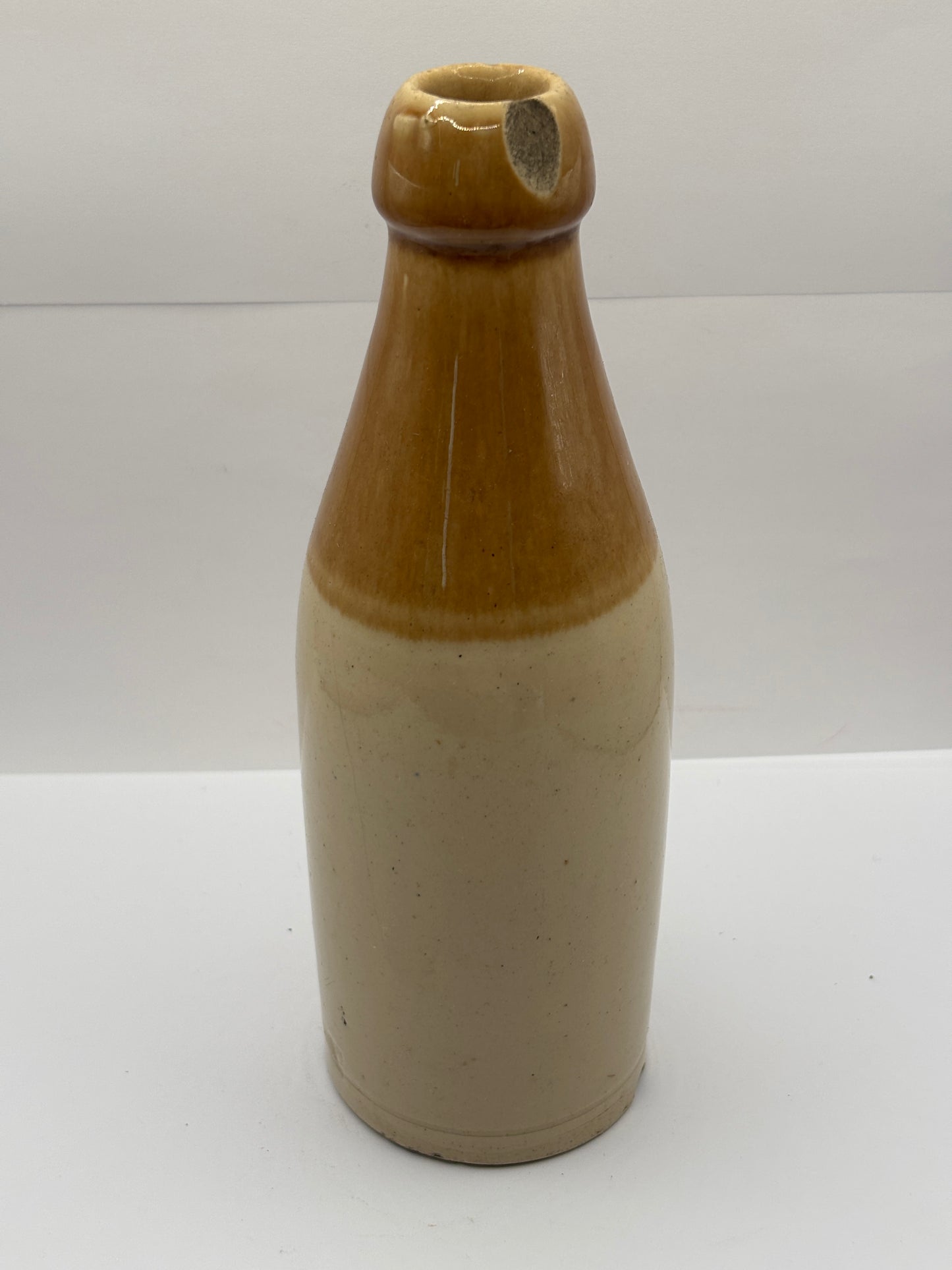 Old stoneware ginger beer bottle, damaged. Julius Peters, Hull