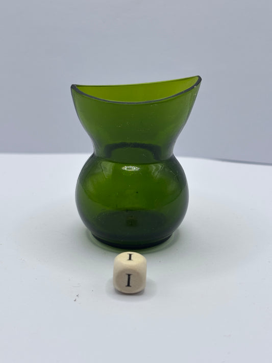 Old green glass eye bath (i)