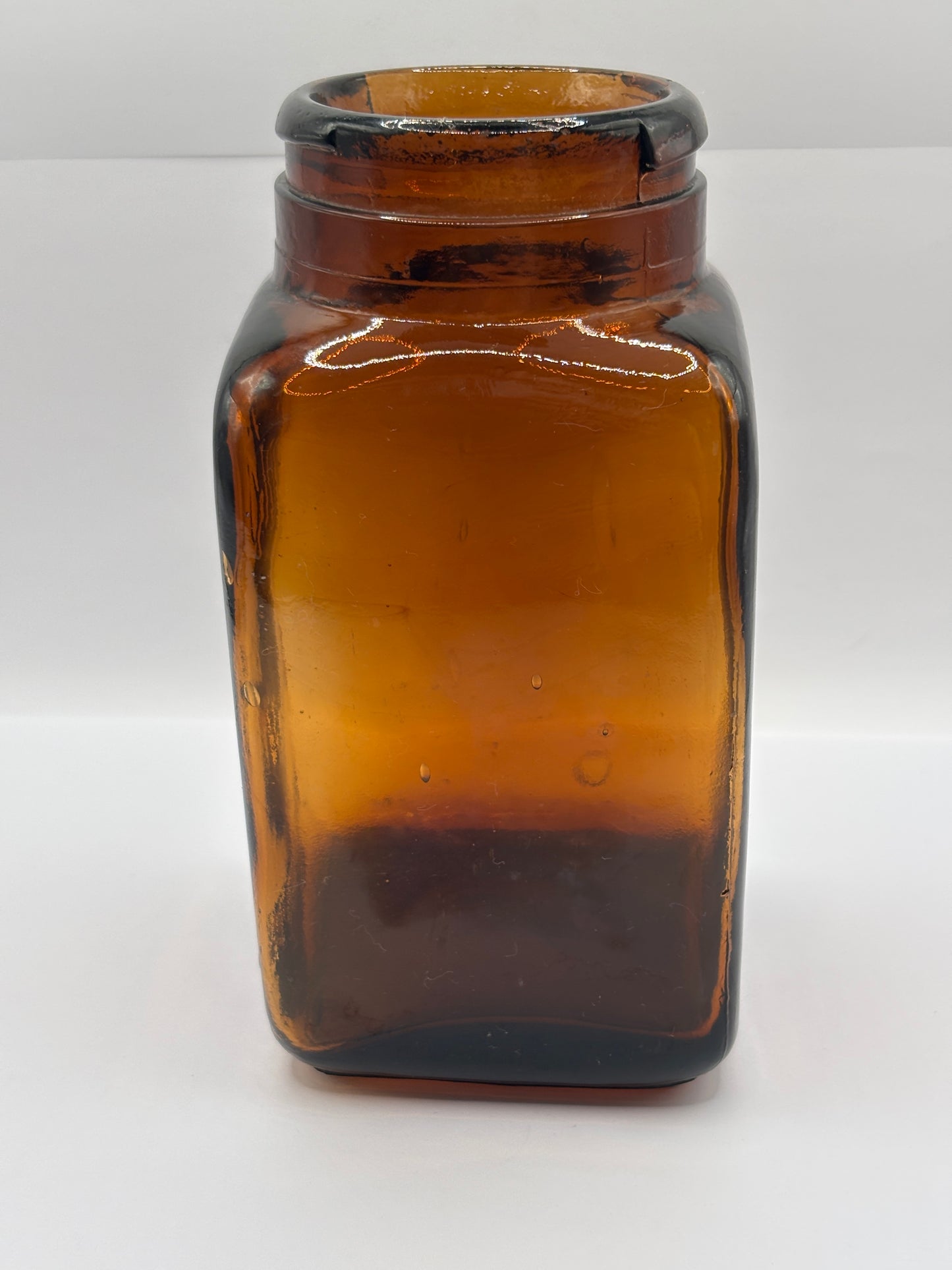Old XL amber glass Boots cash chemists jar