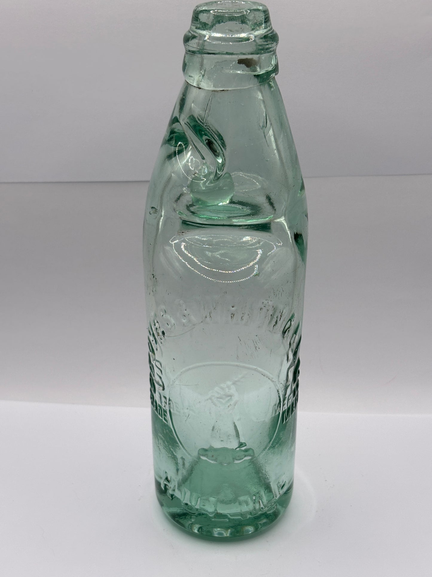 Old Hulme codd bottle with marble, Groves & Whitnall