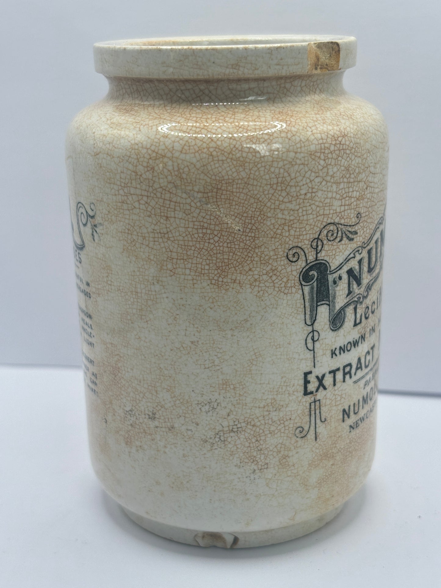 Early numol advertising jar