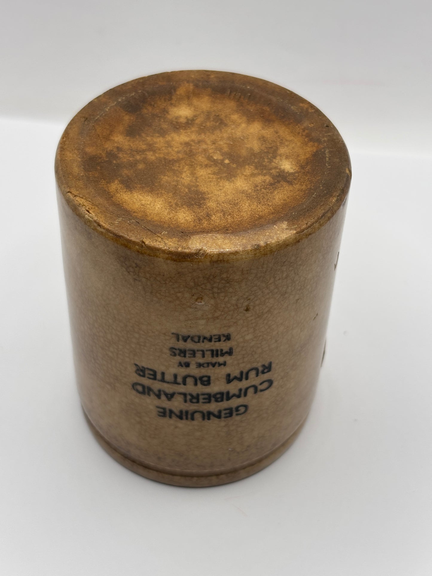 Old advertising jar, Cumberland rum butter.