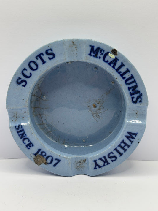 Old advertising whisky ashtray, Scots Mccallums