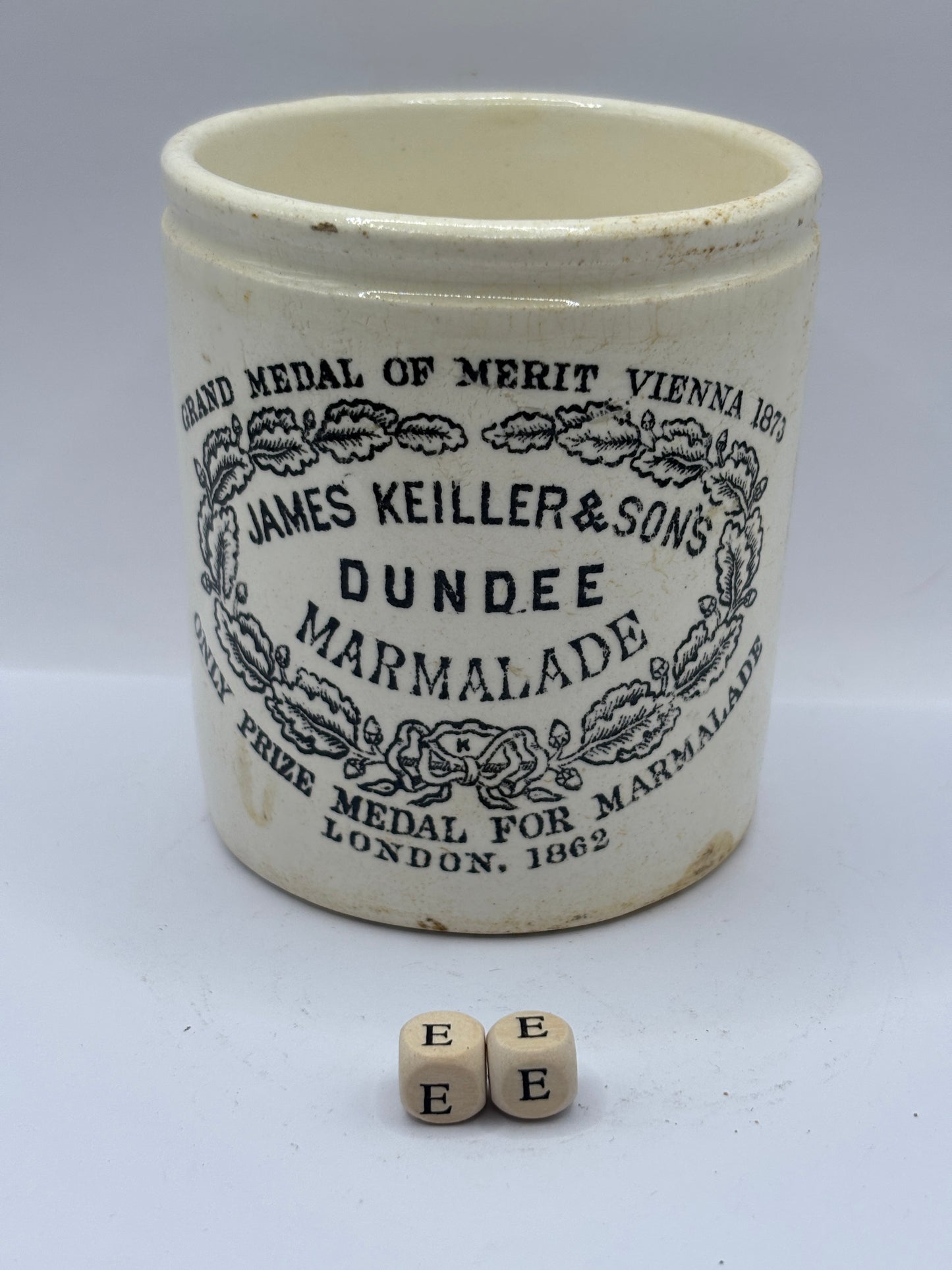 Old 1lb James Keiller Dundee marmalade Jar (ee)