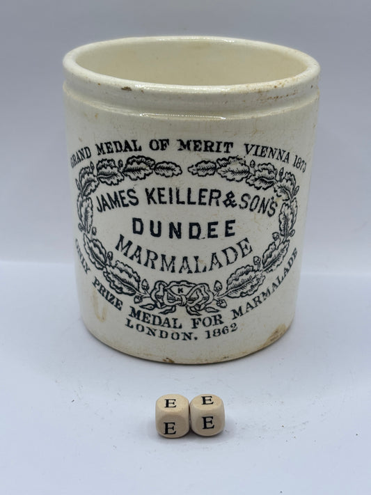 Old 1lb James Keiller Dundee marmalade Jar (ee)