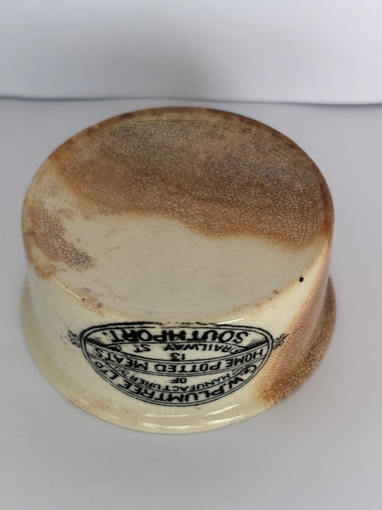 Plumtree home potted meats advertising pot