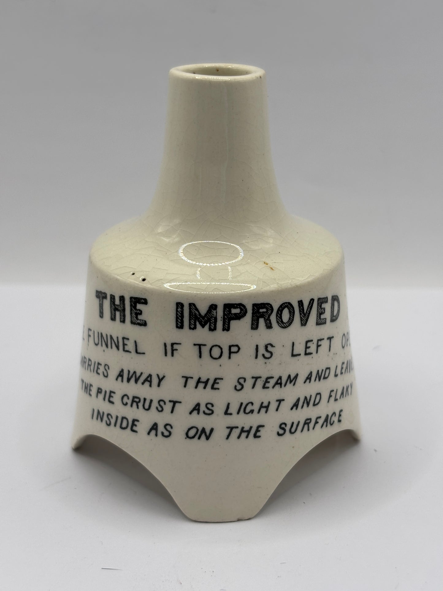 Old advertising pie funnel, The improved pie funnel