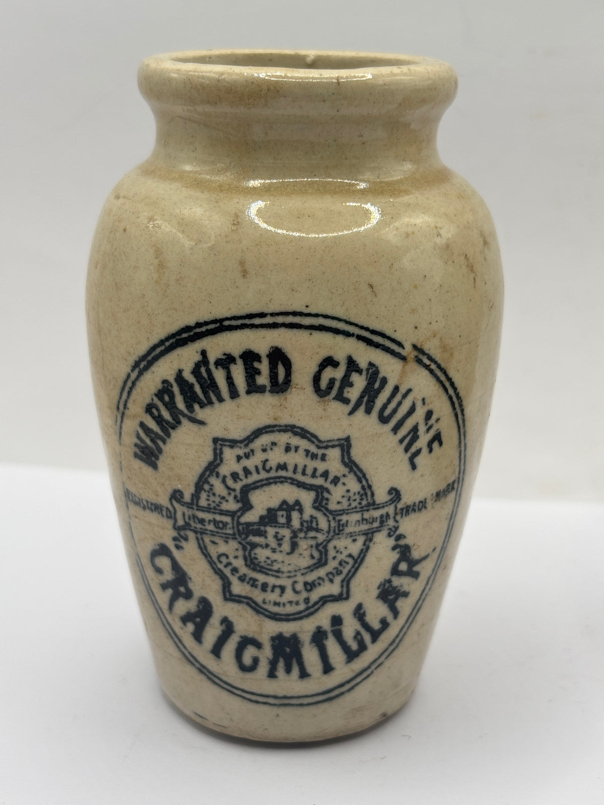 Old advertising cream pot, Craigmillar creamery company