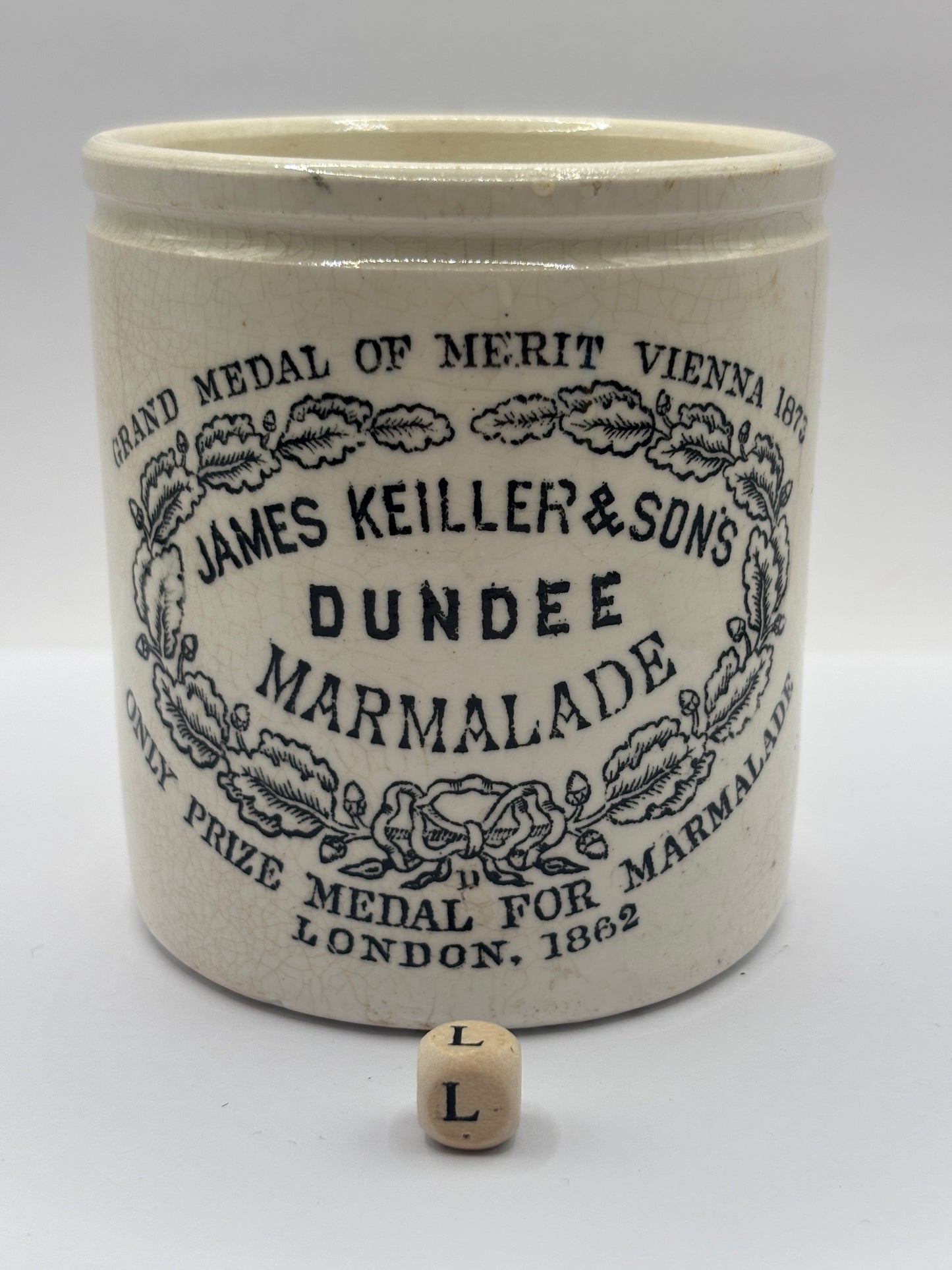 Old 1lb James Keiller Dundee marmalade Jar (L)