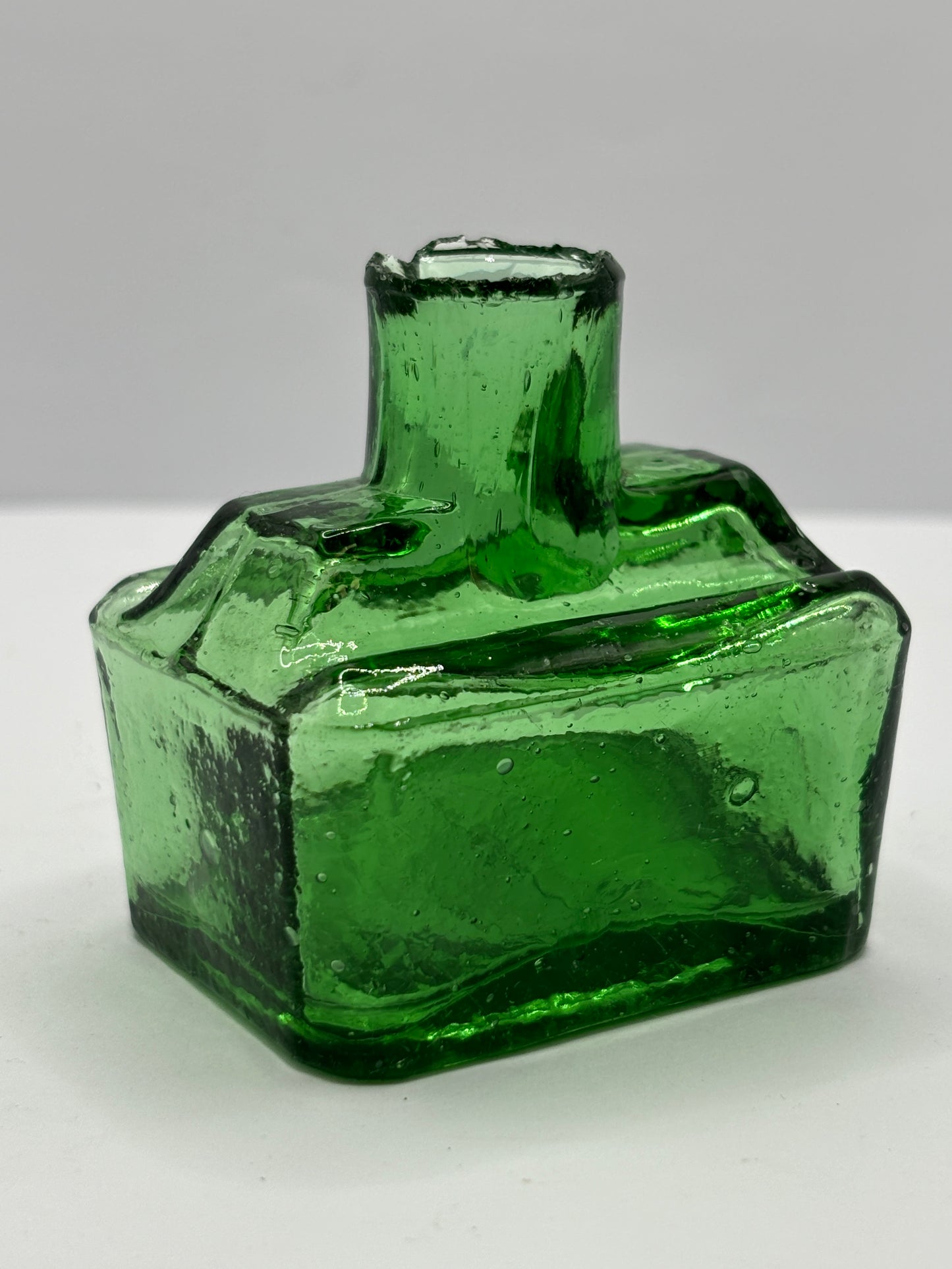 Old green inkwell