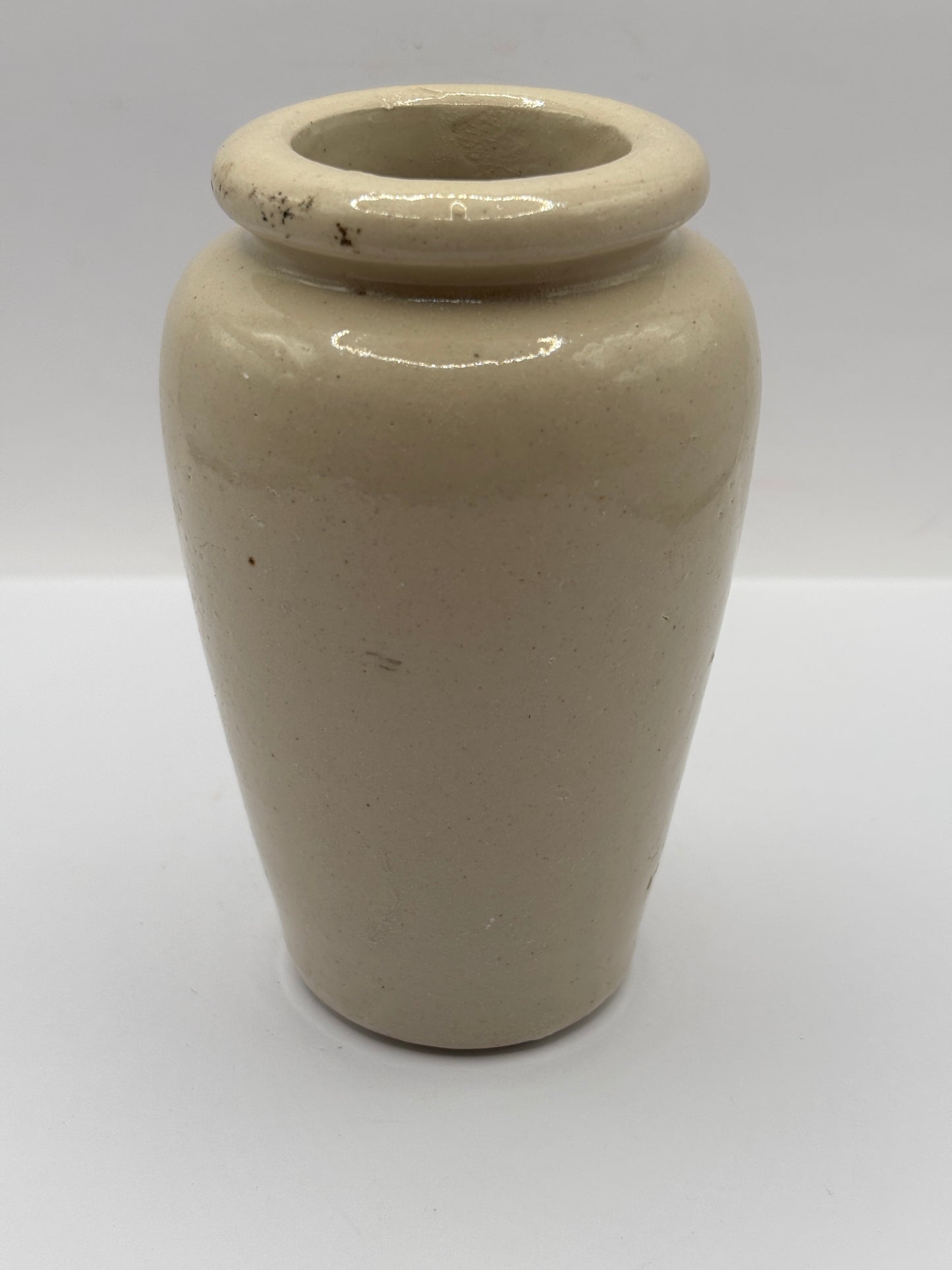 Old advertising cream pot, Rich preserved cream, Stranraer. Milk maid.