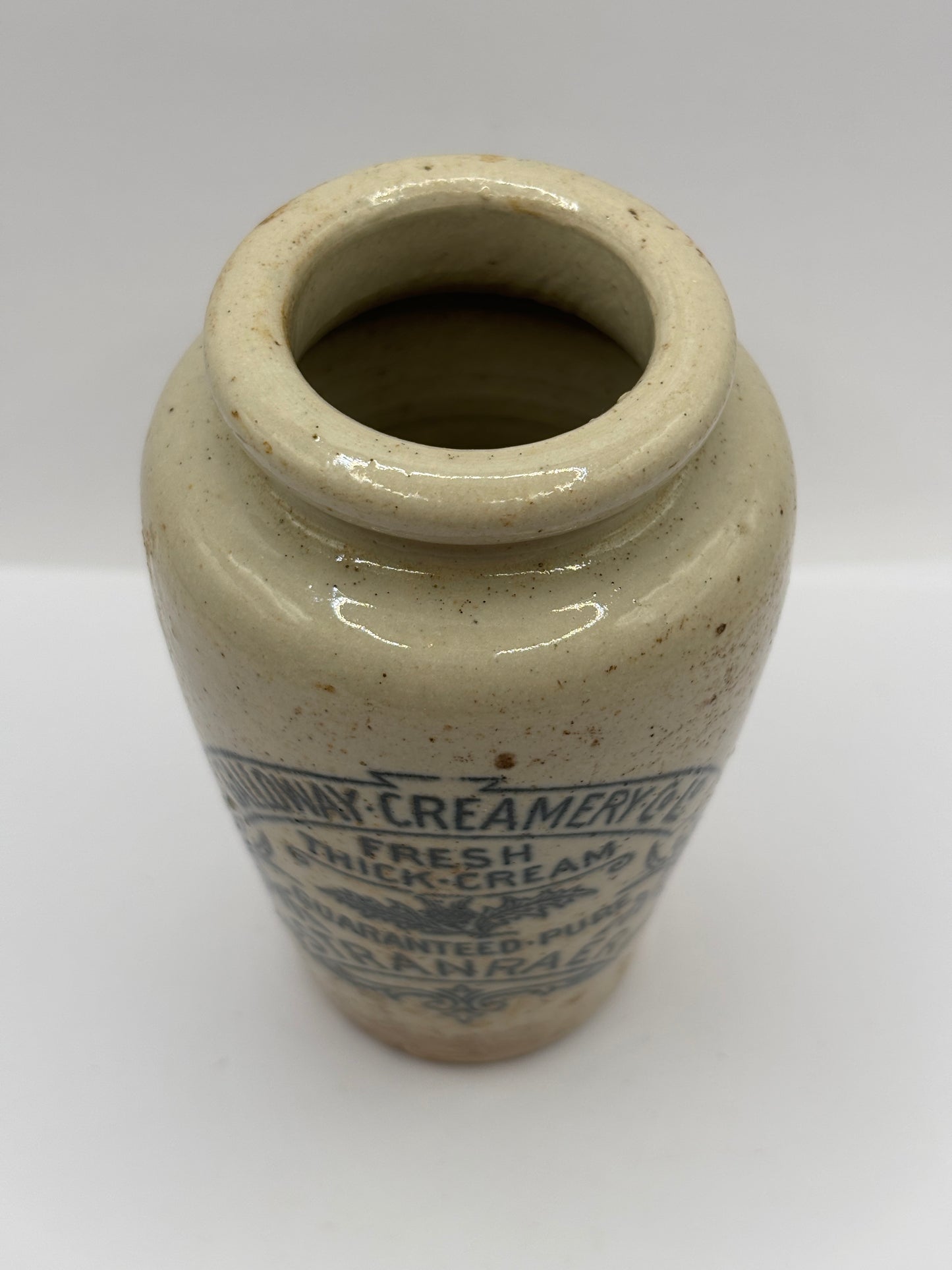 Old advertising cream pot, Galloway creamery Stranraer
