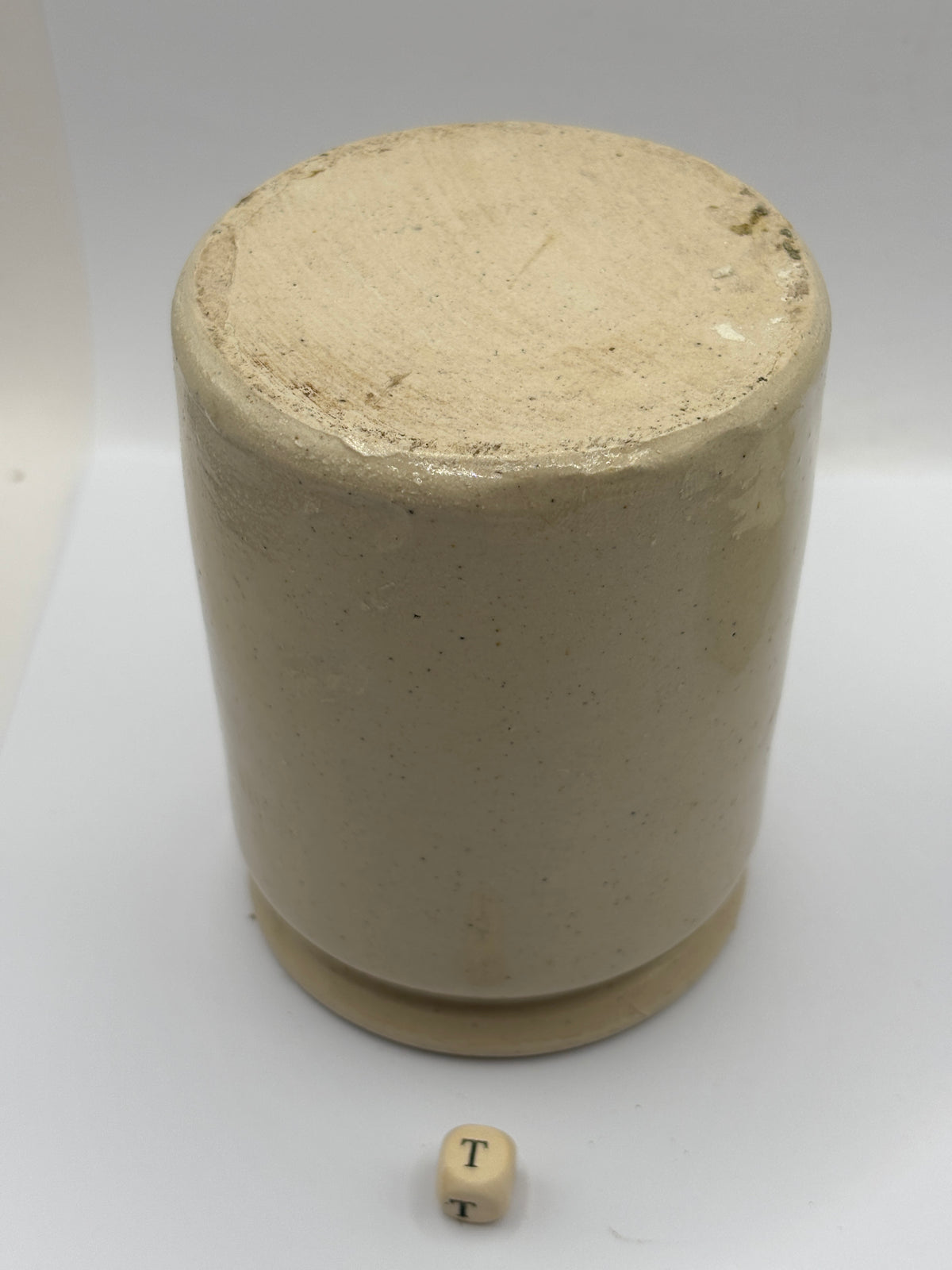 Old 1lb rolled top stoneware marmalade jar (T)
