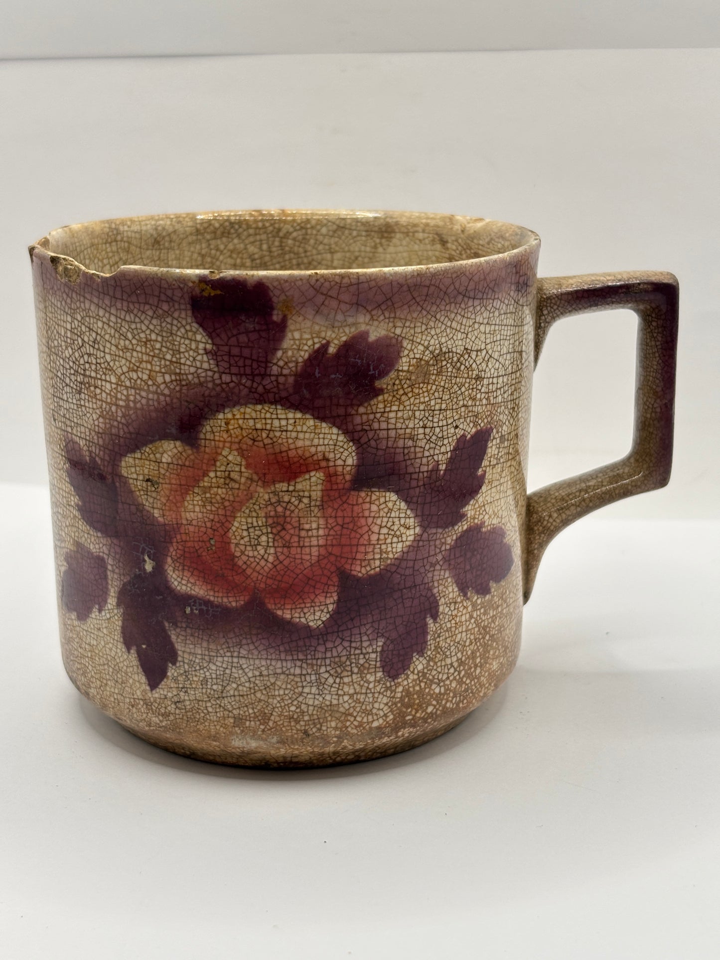 Old super stained & crazed chippy mug